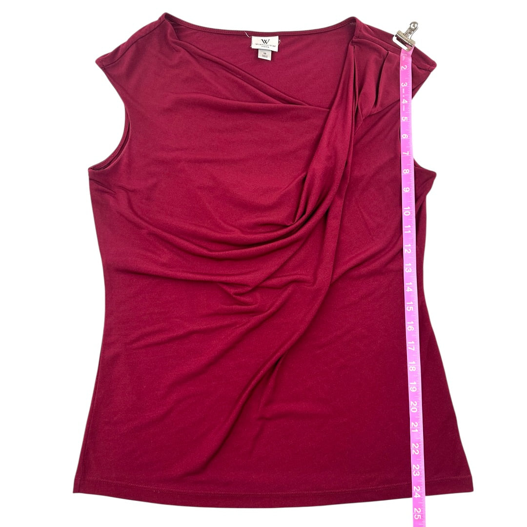 Worthington Stretch Sleeveless Asymmetrical Draped Neckline
