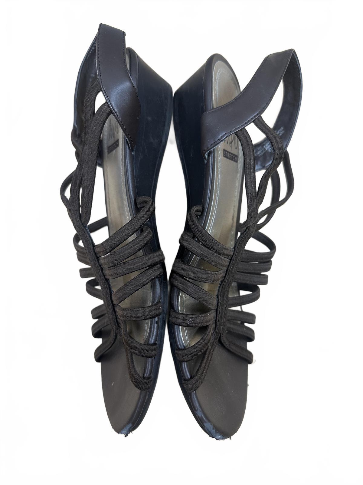 IMPO Brown Strappy Slingback Wedge Sandals Casual Summer Bohemian
