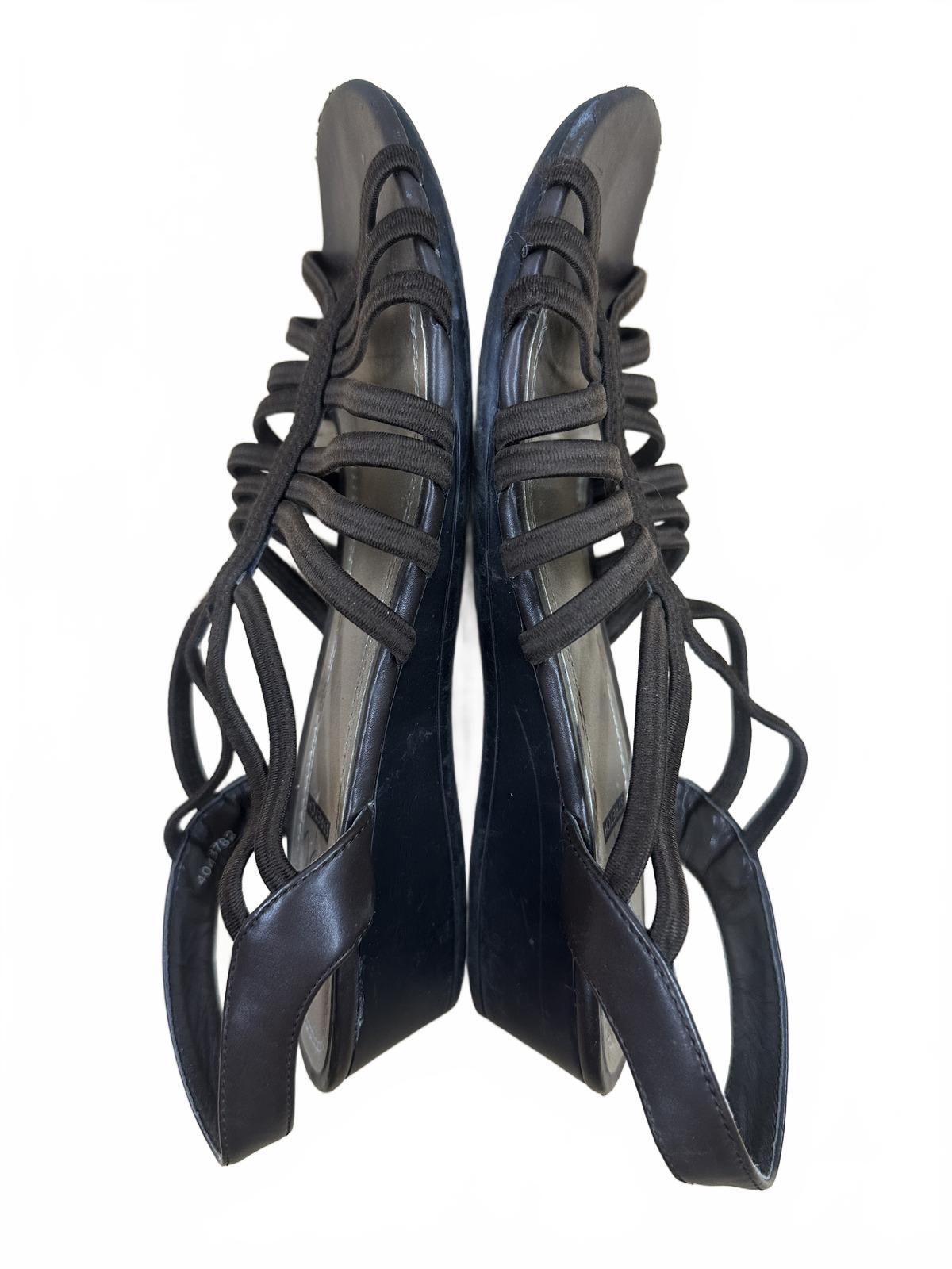 IMPO Brown Strappy Slingback Wedge Sandals Casual Summer Bohemian