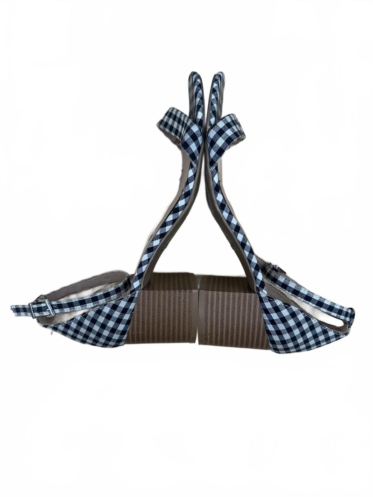 Call It Spring Black and White Gingham Heeled Sandals