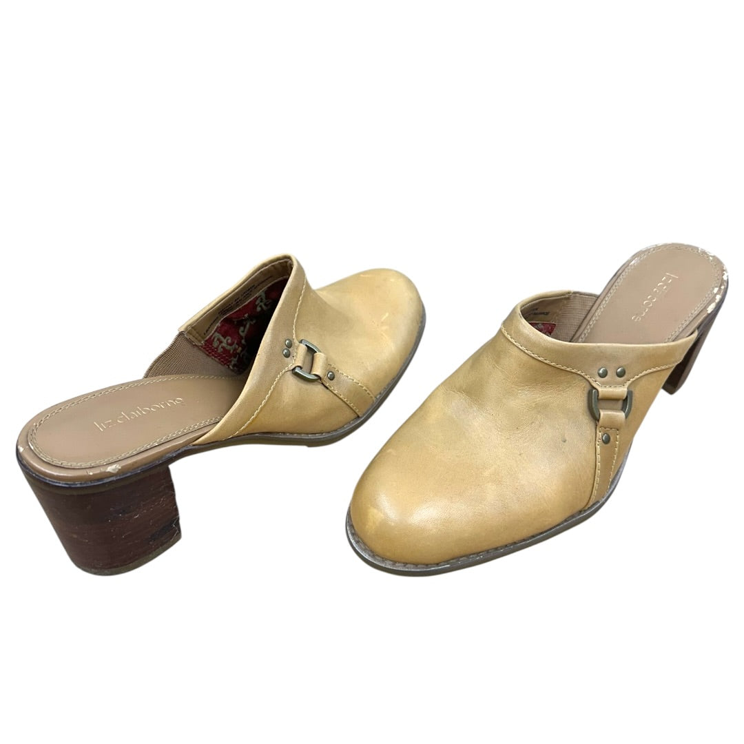 Liz Claiborne Cream Heeled Mule