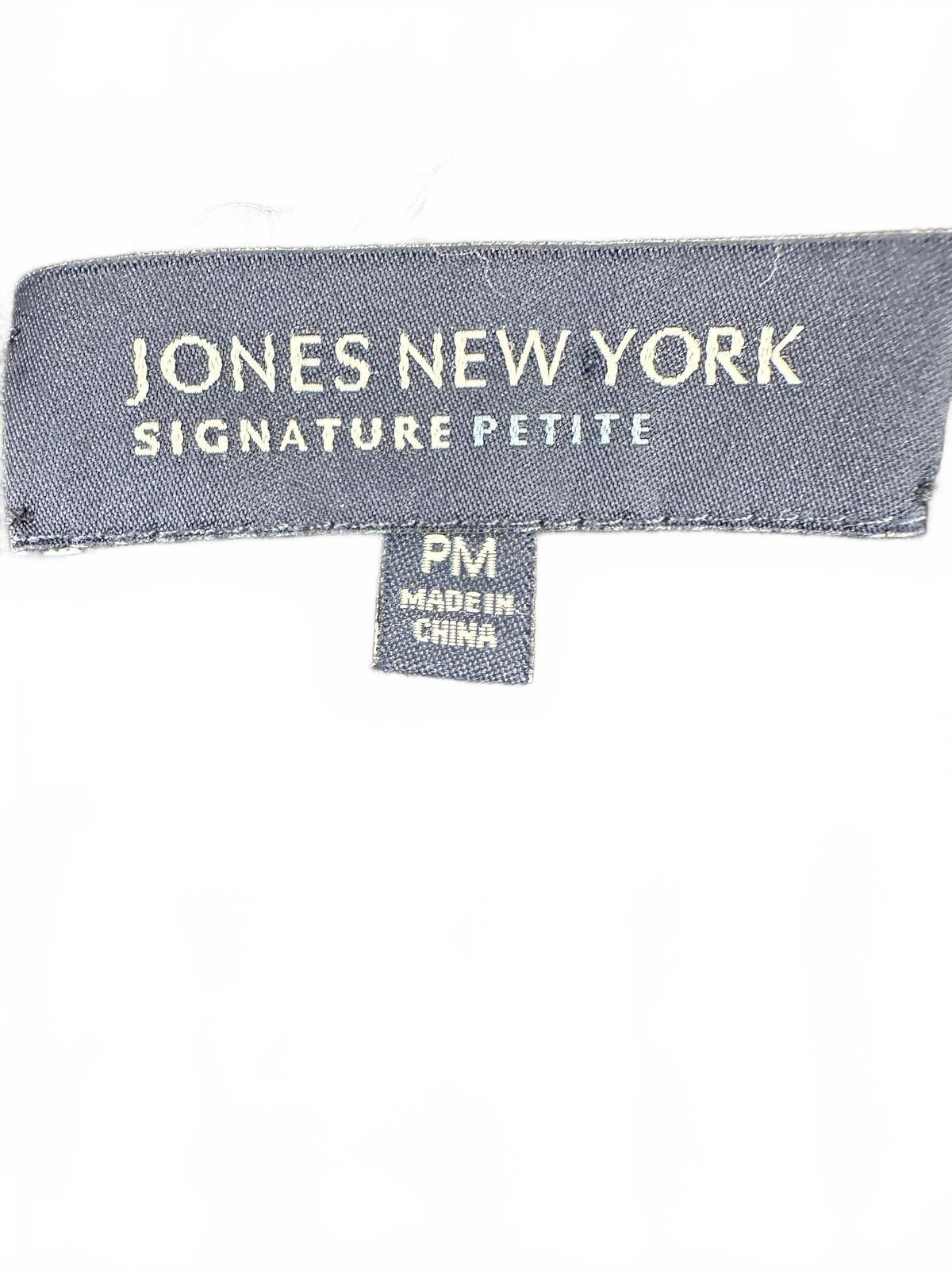 Jones New York Signature Petite Black Embellished Cardigan with Silver Beaded