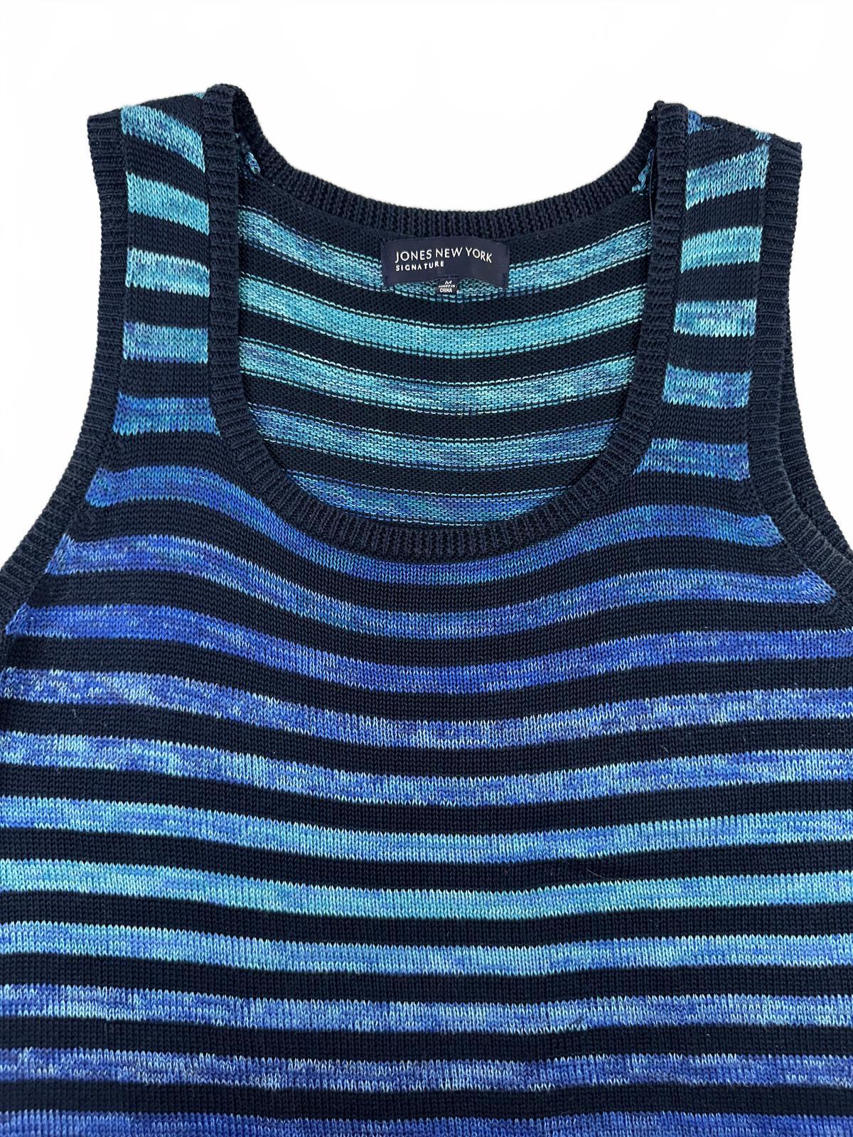 Jones New York Signature Striped Knit Tank Top
