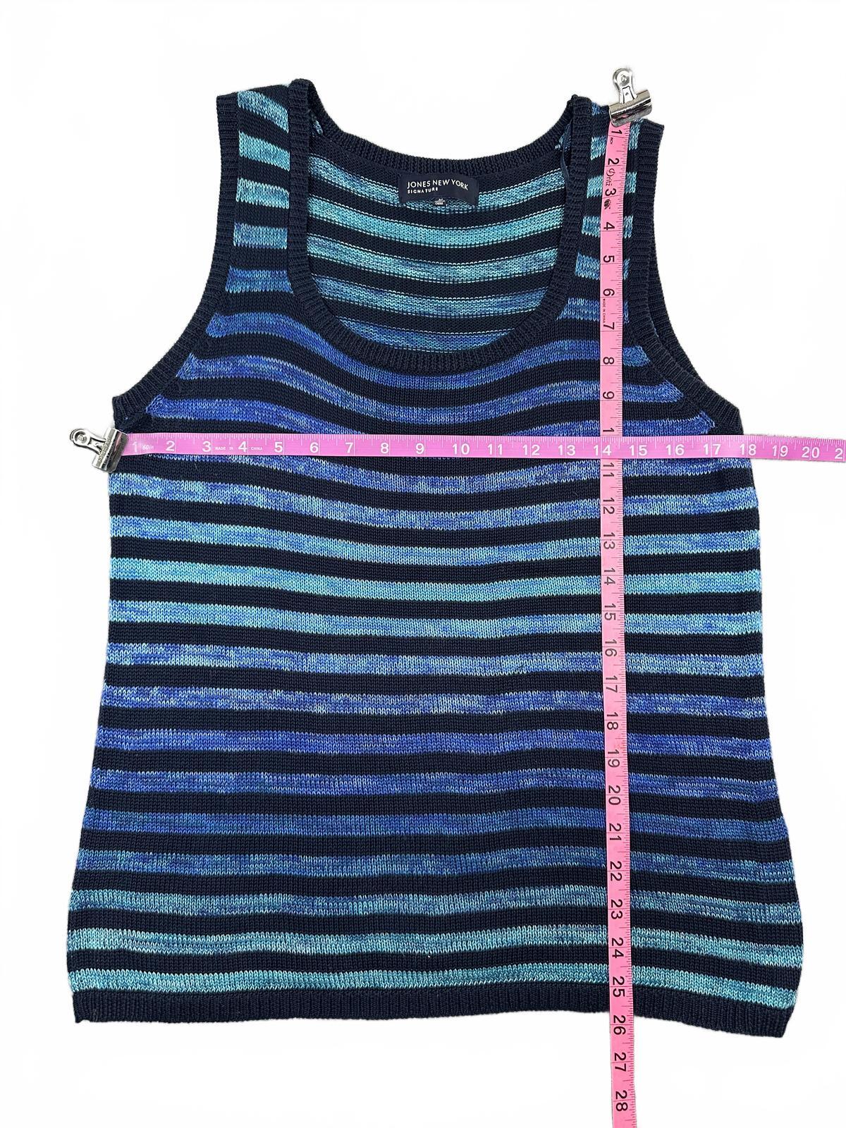 Jones New York Signature Striped Knit Tank Top