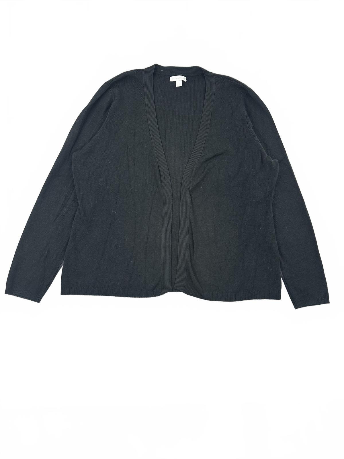 Charter Club Black Open Front Cardigan Classic Versatile Layering Sweater