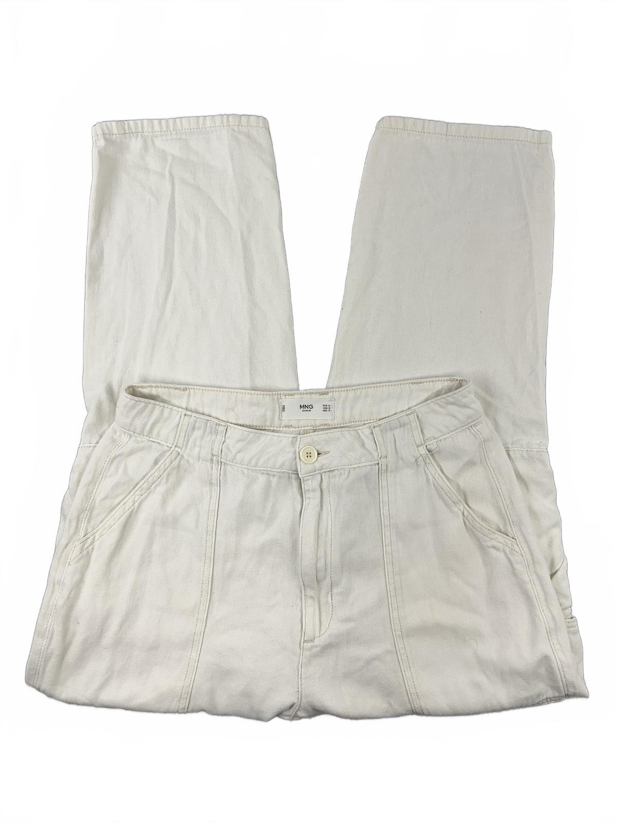 MNG Denim White Cargo Pants Relaxed Casual Utility