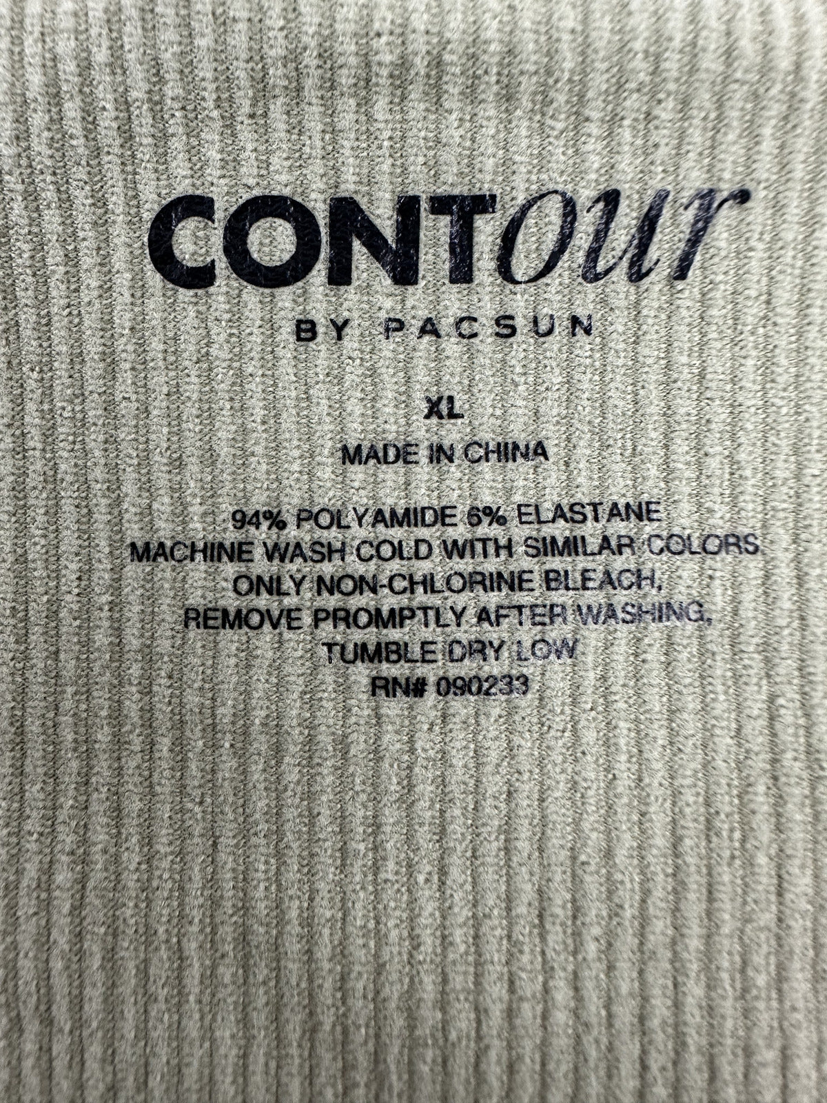 Contour by PacSun Sage Green Ribbed Long Sleeve Top with Lettuce Edge Detail
