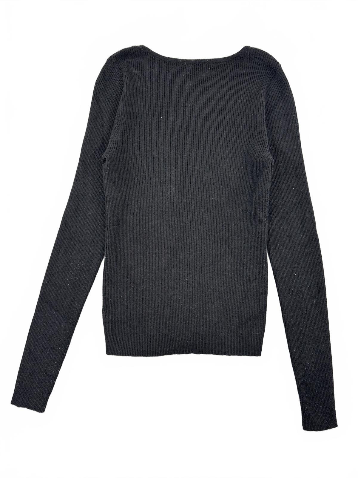 Express Black Ribbed Long Sleeve Scoop Neck Sweater