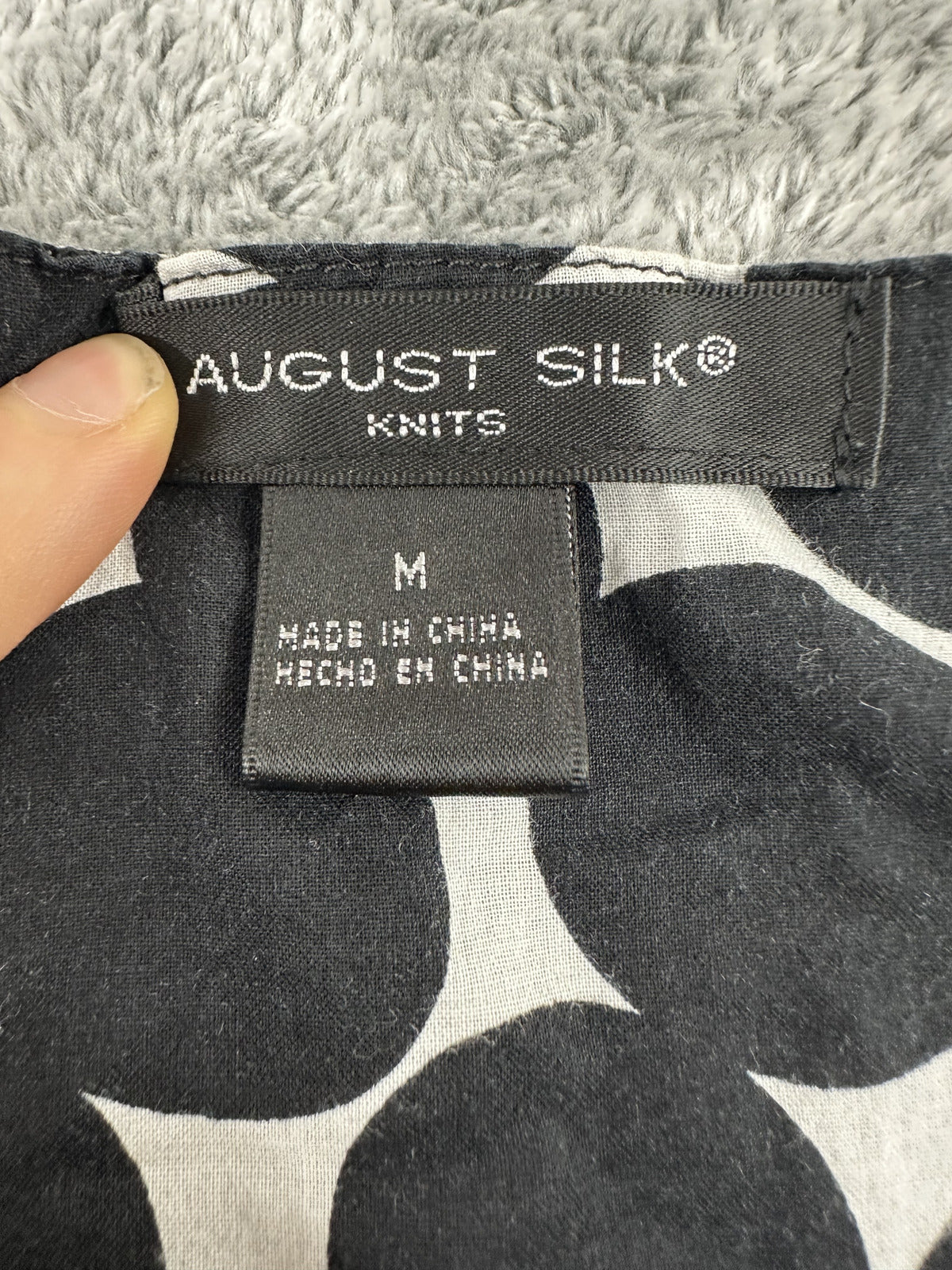 August Silk Black and White Trim Button Up Cardigan Sweater Classic