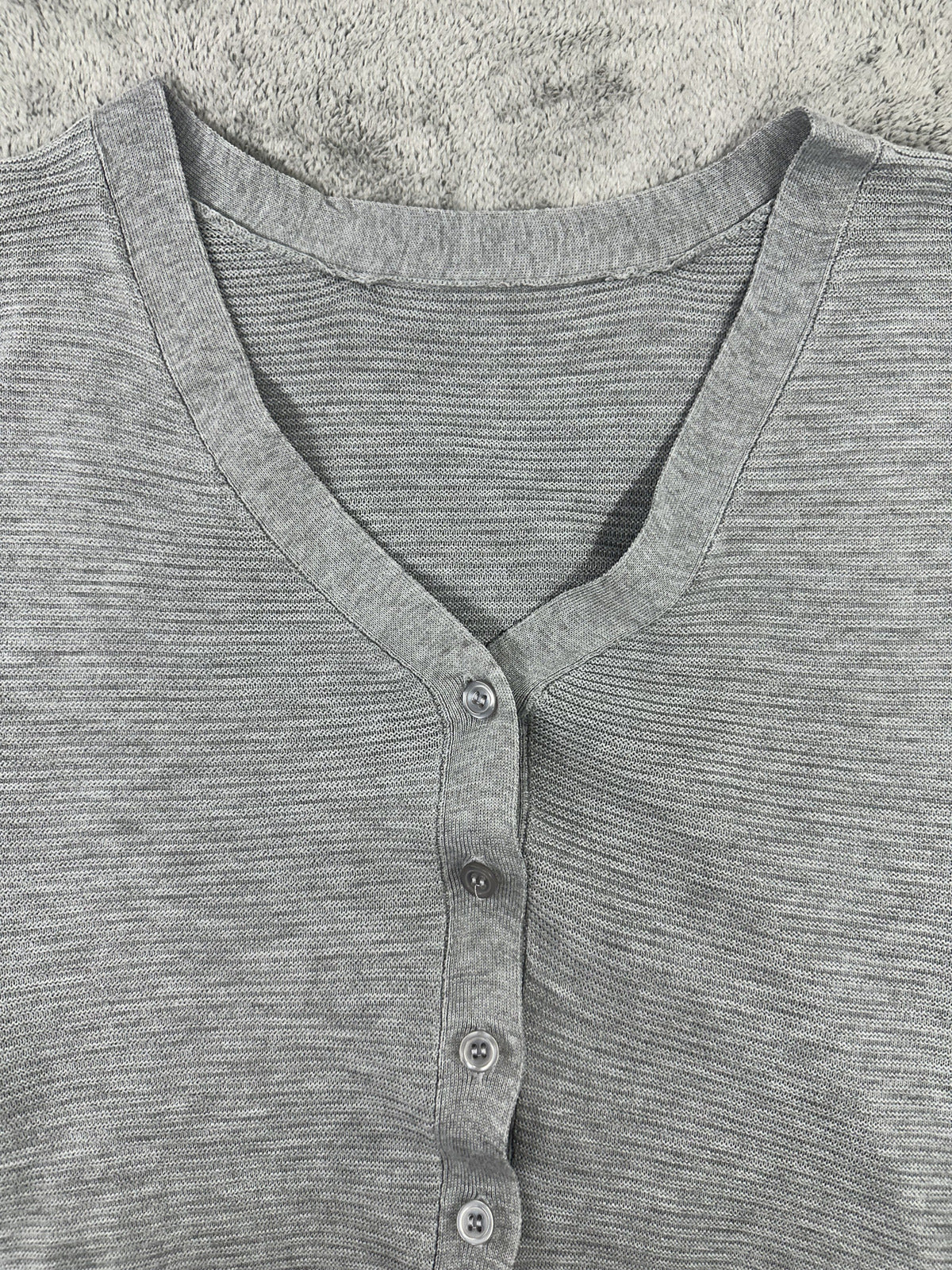 Gray Cropped Button Up Cardigan Sweater Casual Knit Preppy Style