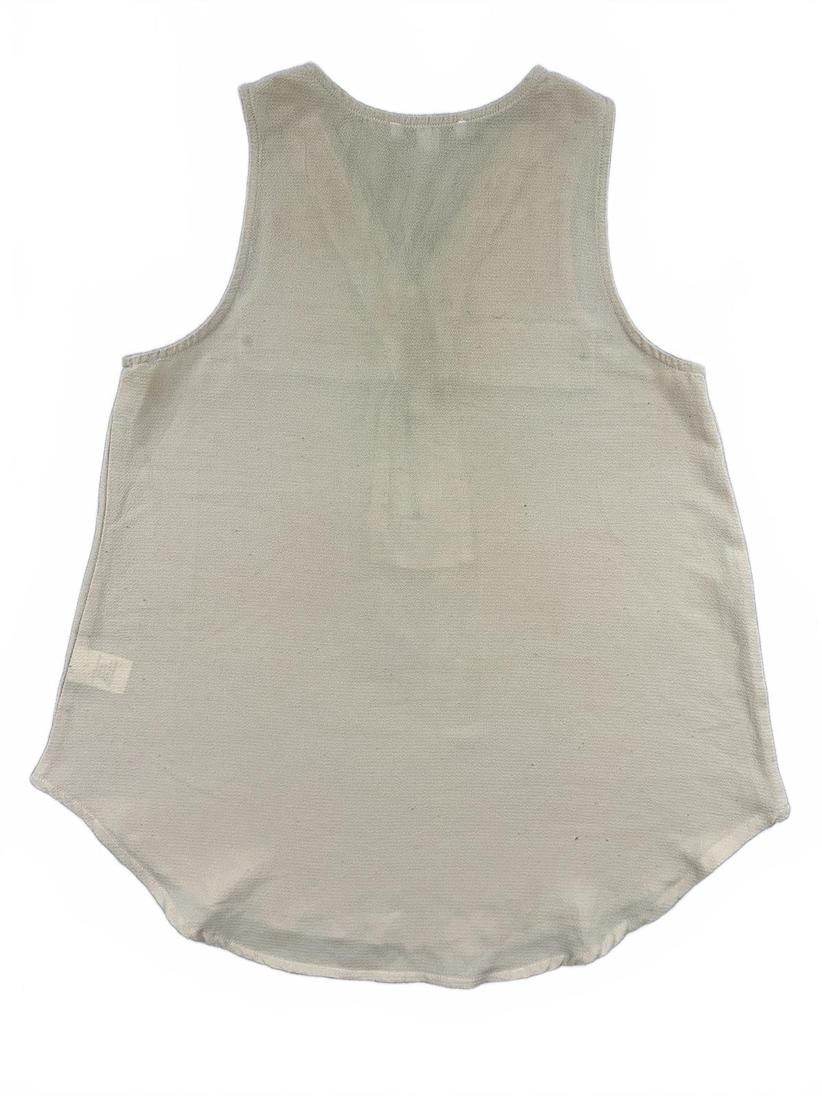 iris Beige Sleeveless Zip Front Top