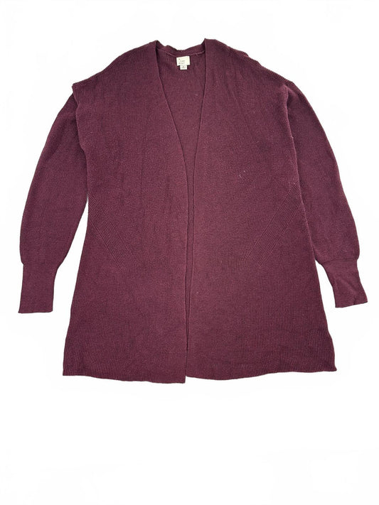 A New Day Burgundy Open Front Knit Cardigan Cozy Casual Layering Sweater
