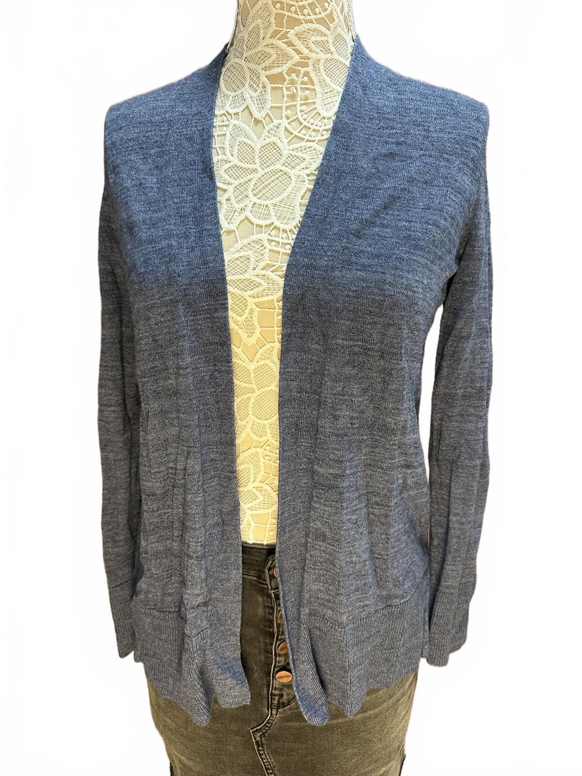 Croft & Barrow Lightweight Blue Open Front Cardigan Sweater