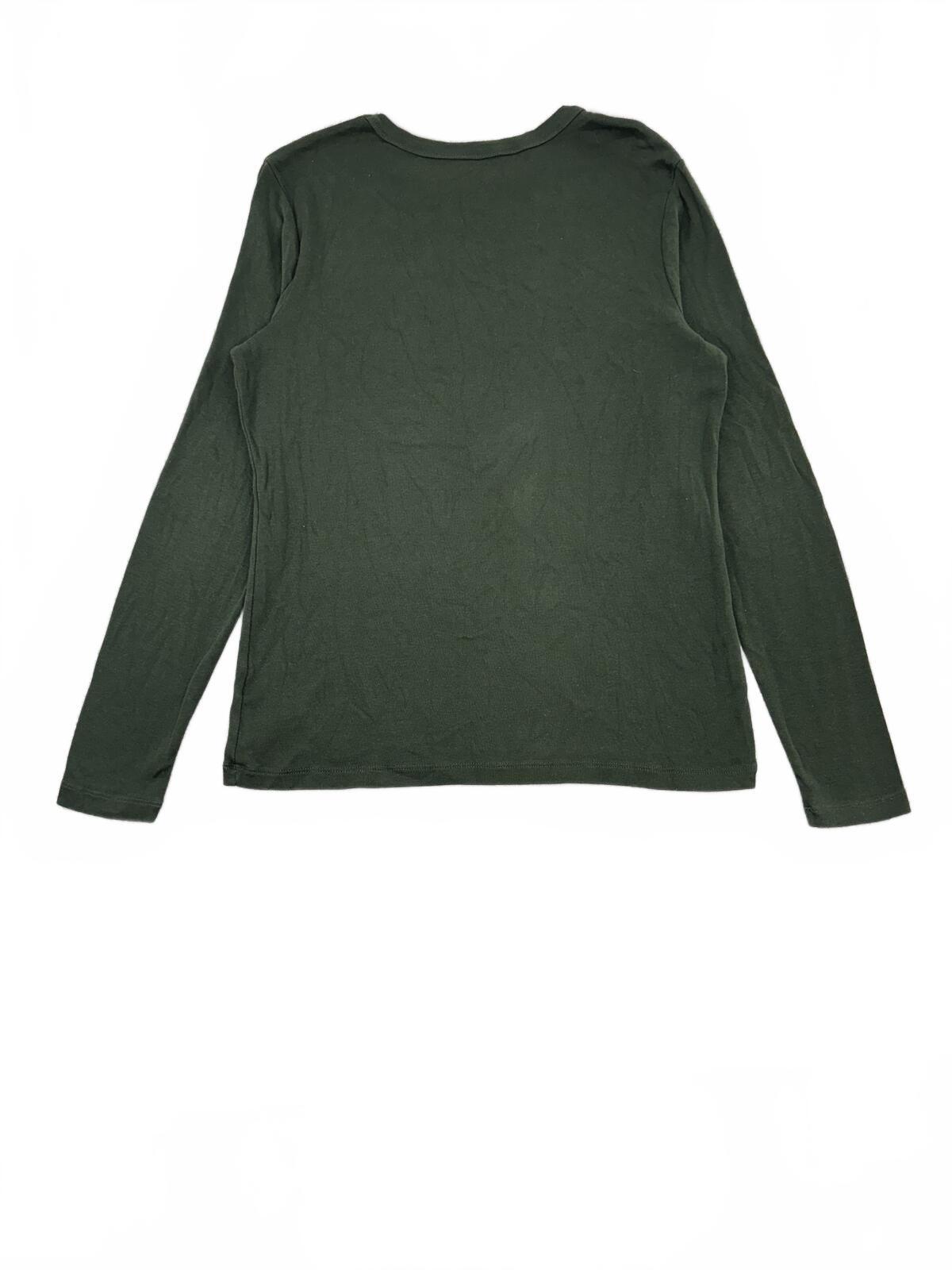 a new day Dark Green Long Sleeve Shirt Casual Minimalist Everyday Wear
