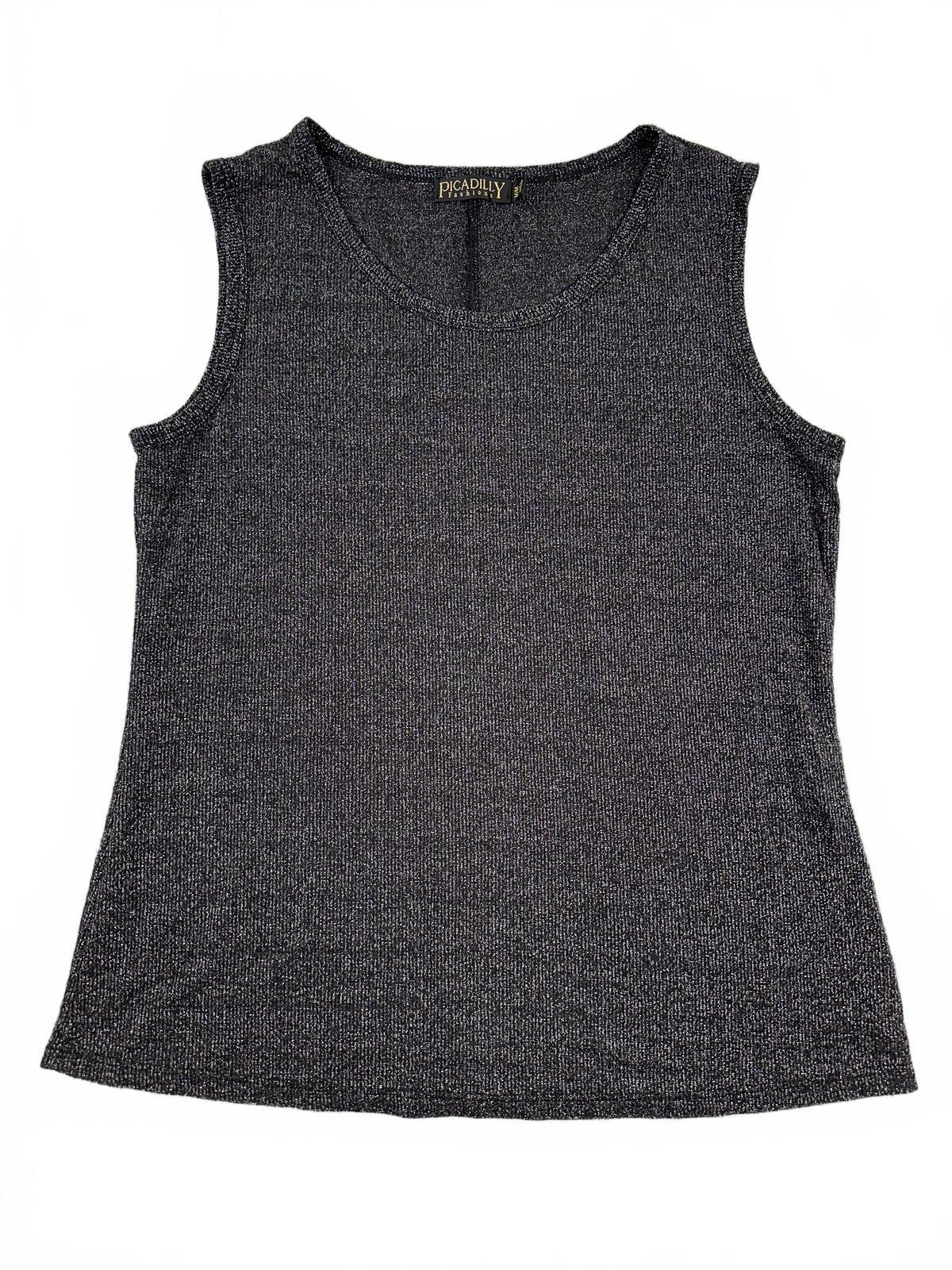 Picadilly Fashions Black Metallic Sleeveless Top