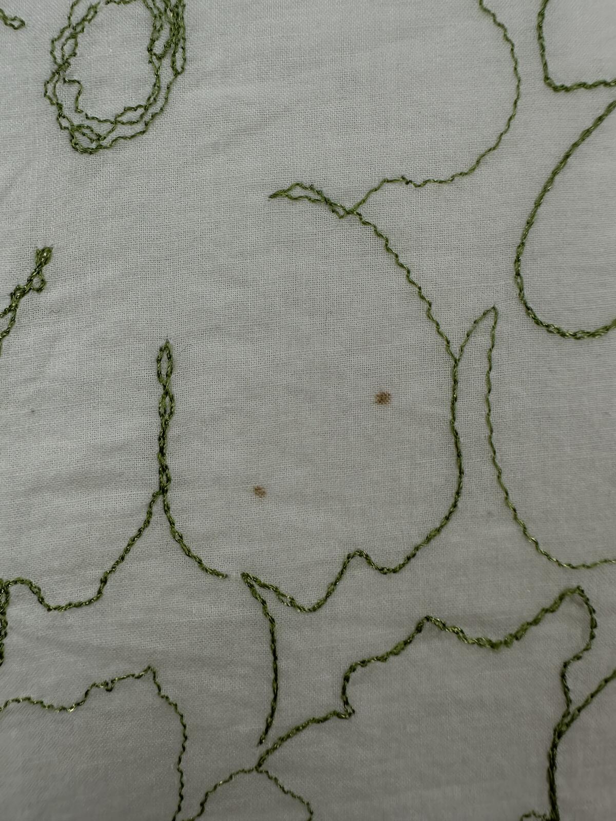 Apt. 9 Vintage Inspired Floral Embroidered A Line Skirt Cream Green
