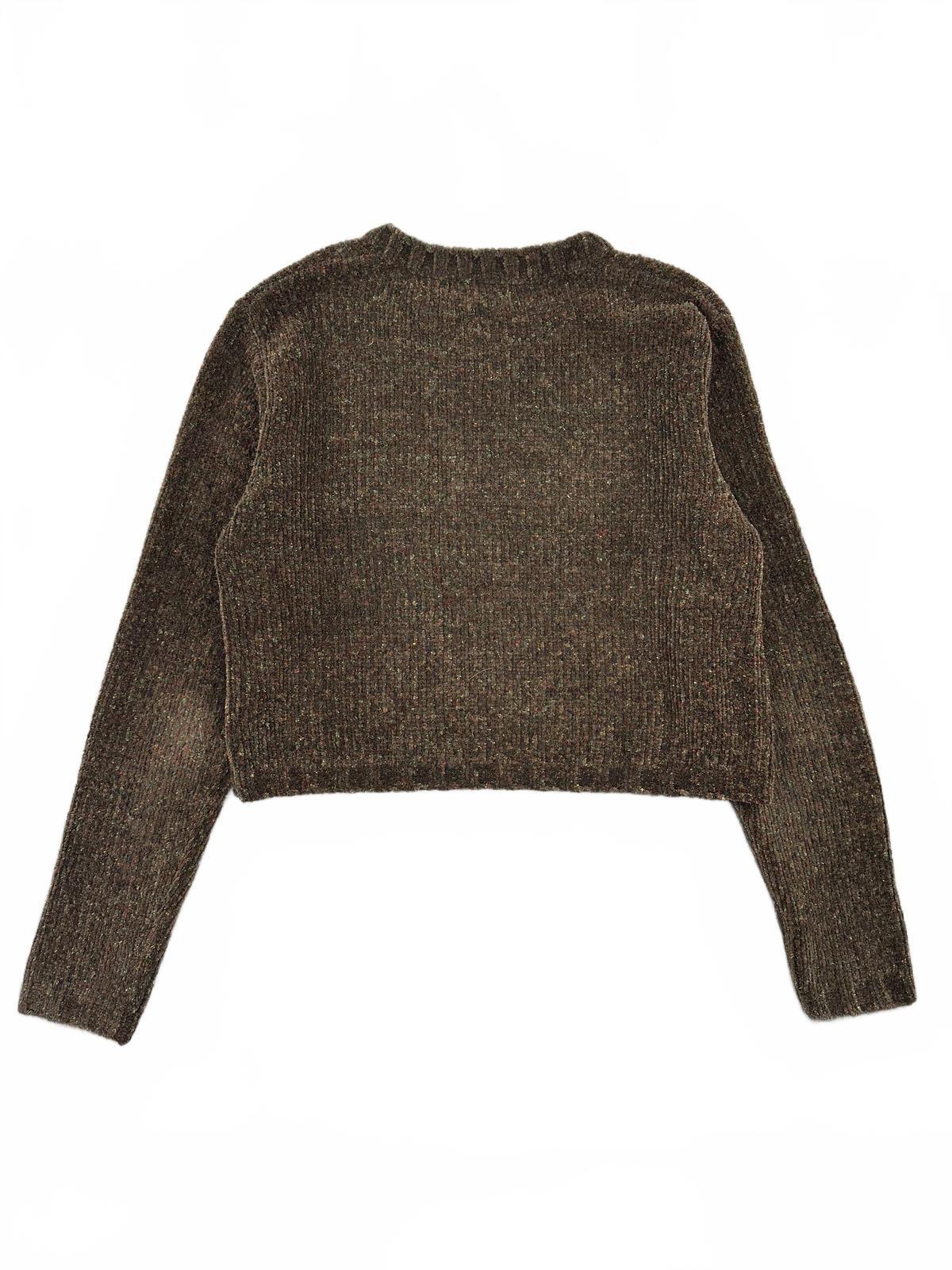 Xhilaration Brown Cropped Knit Sweater Vintage Casual Bohemian Indie Fall Layer
