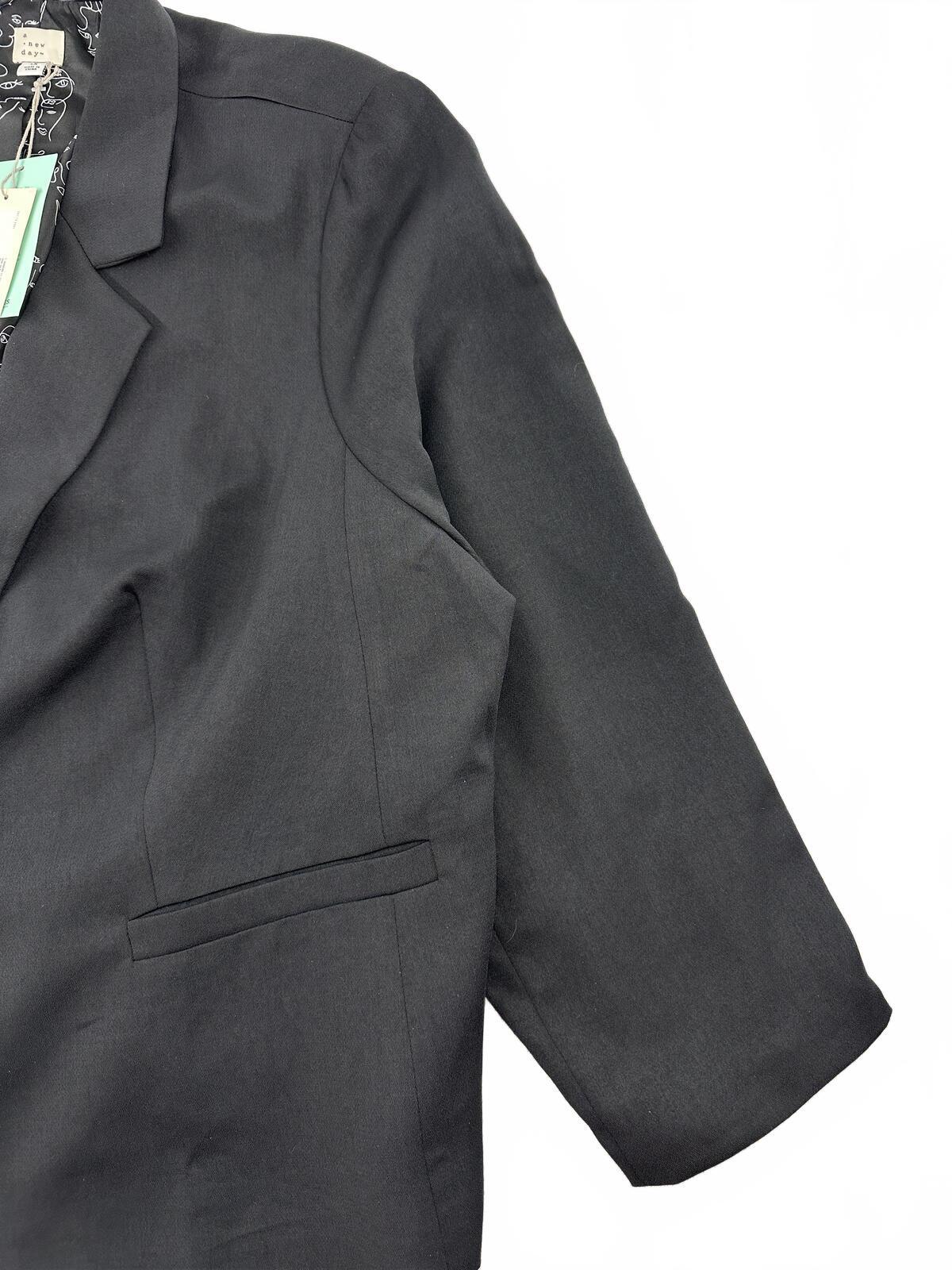 NWT A New Day Black Classic Tailored Blazer Minimalist Chic Office Business