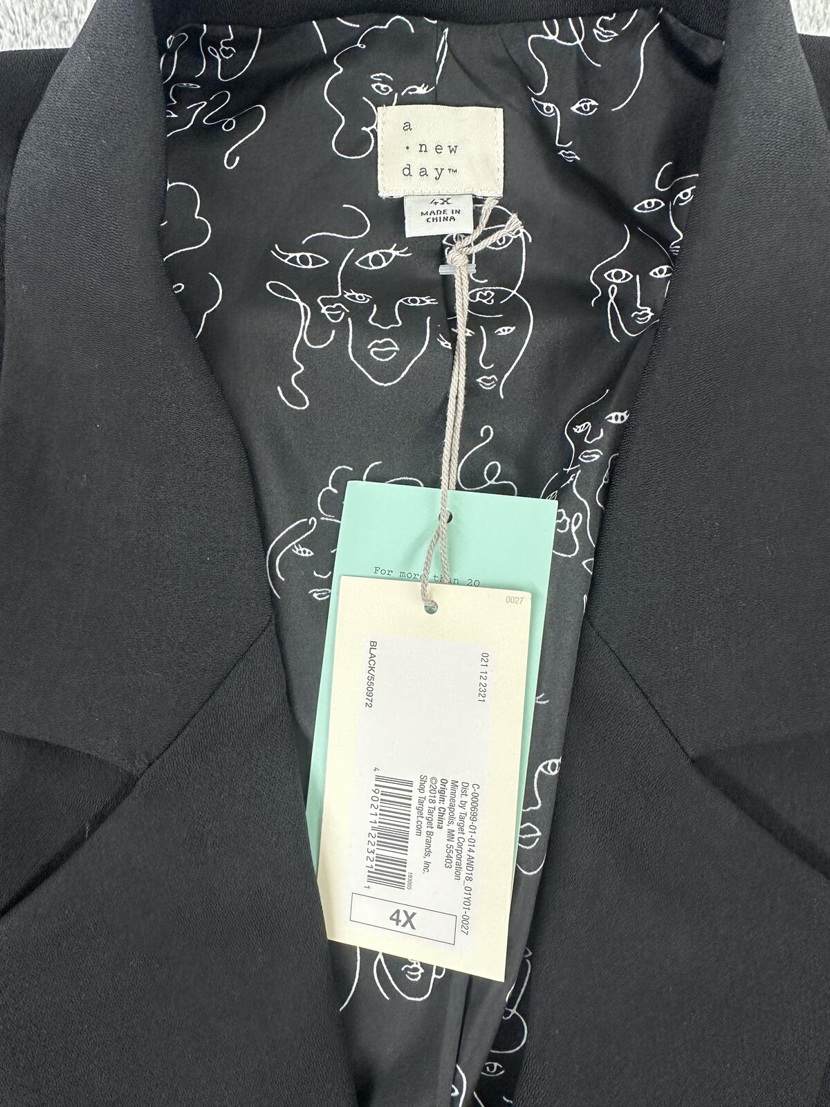 NWT A New Day Black Classic Tailored Blazer Minimalist Chic Office Business