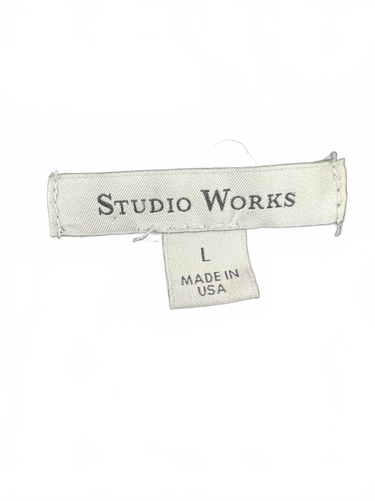 Studio Works Black Bolero Shrug Cardigan Knit Open Front Short Sleeve
