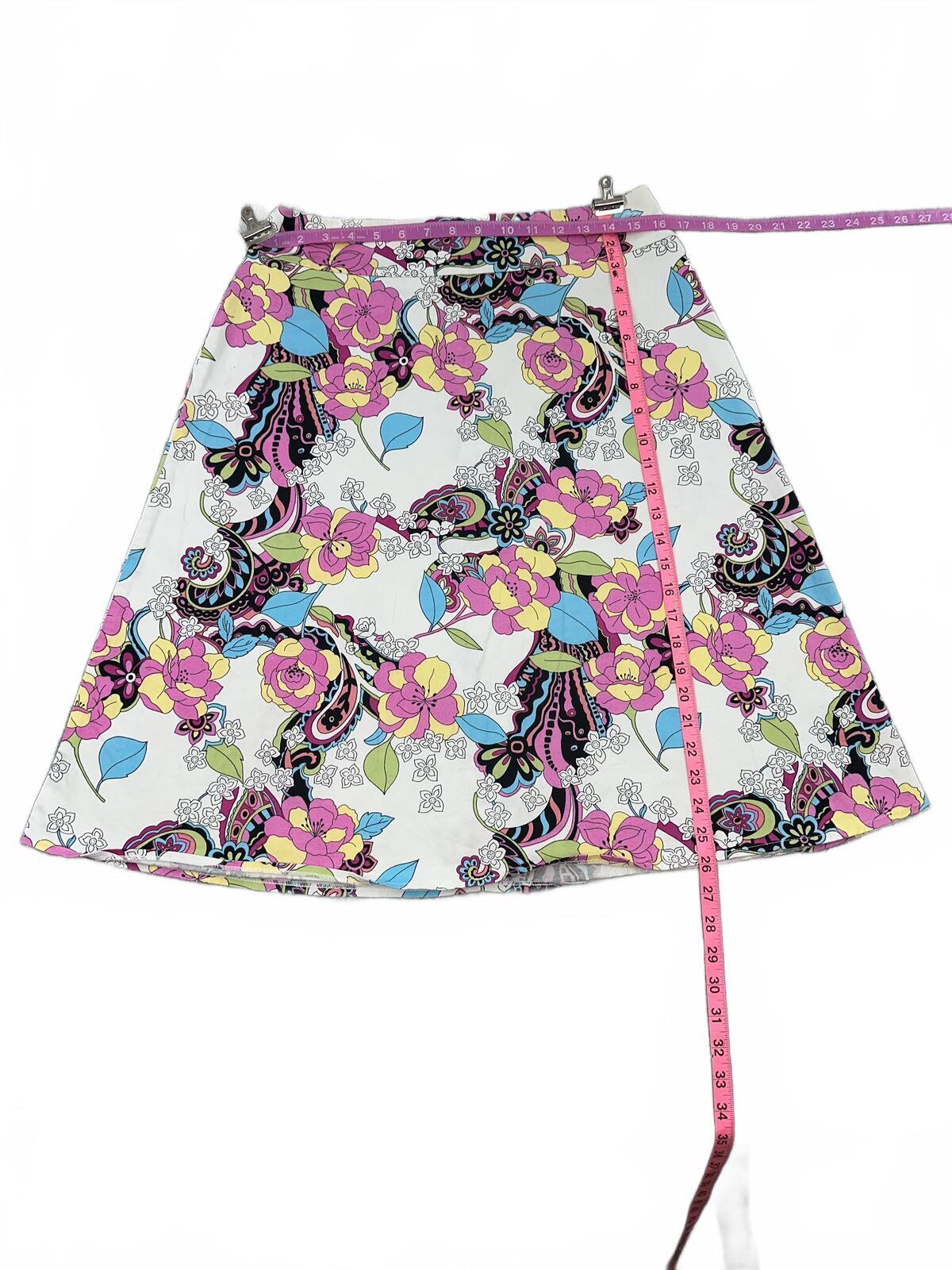 Relativity Vintage Inspired Floral Paisley A Line Skirt Blend Retro Casual
