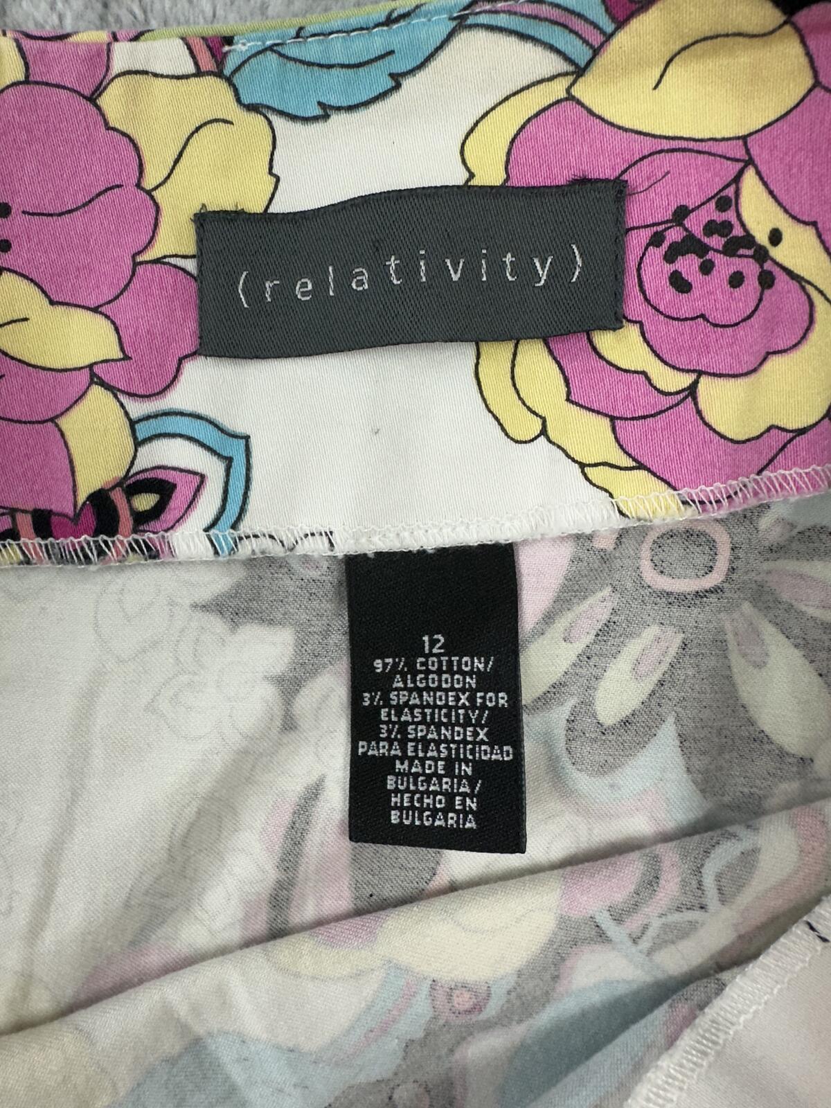 Relativity Vintage Inspired Floral Paisley A Line Skirt Blend Retro Casual