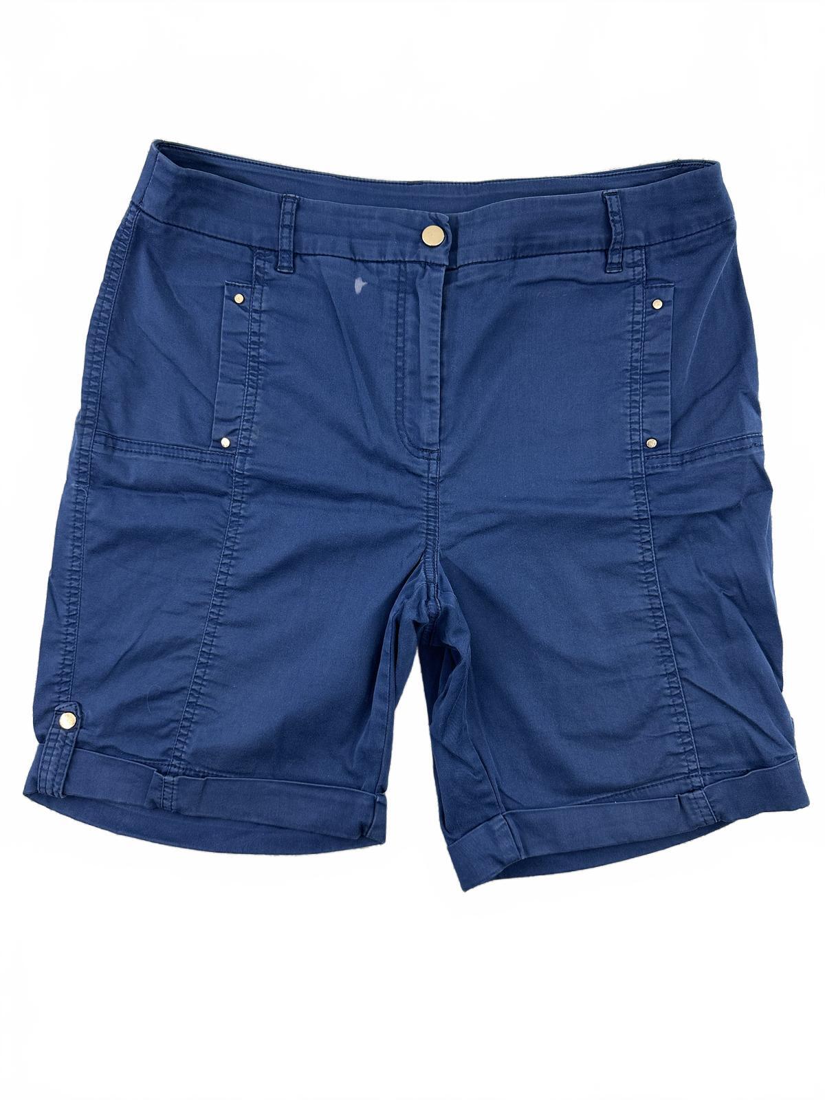 Chico's Petite Bermuda Shorts Navy Blue