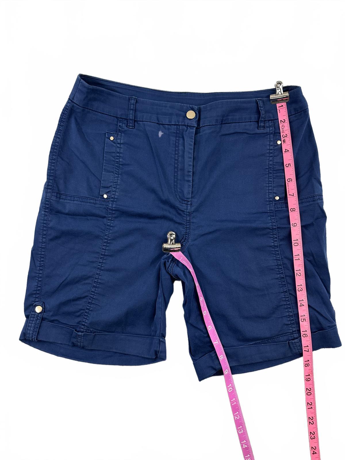 Chico's Petite Bermuda Shorts Navy Blue
