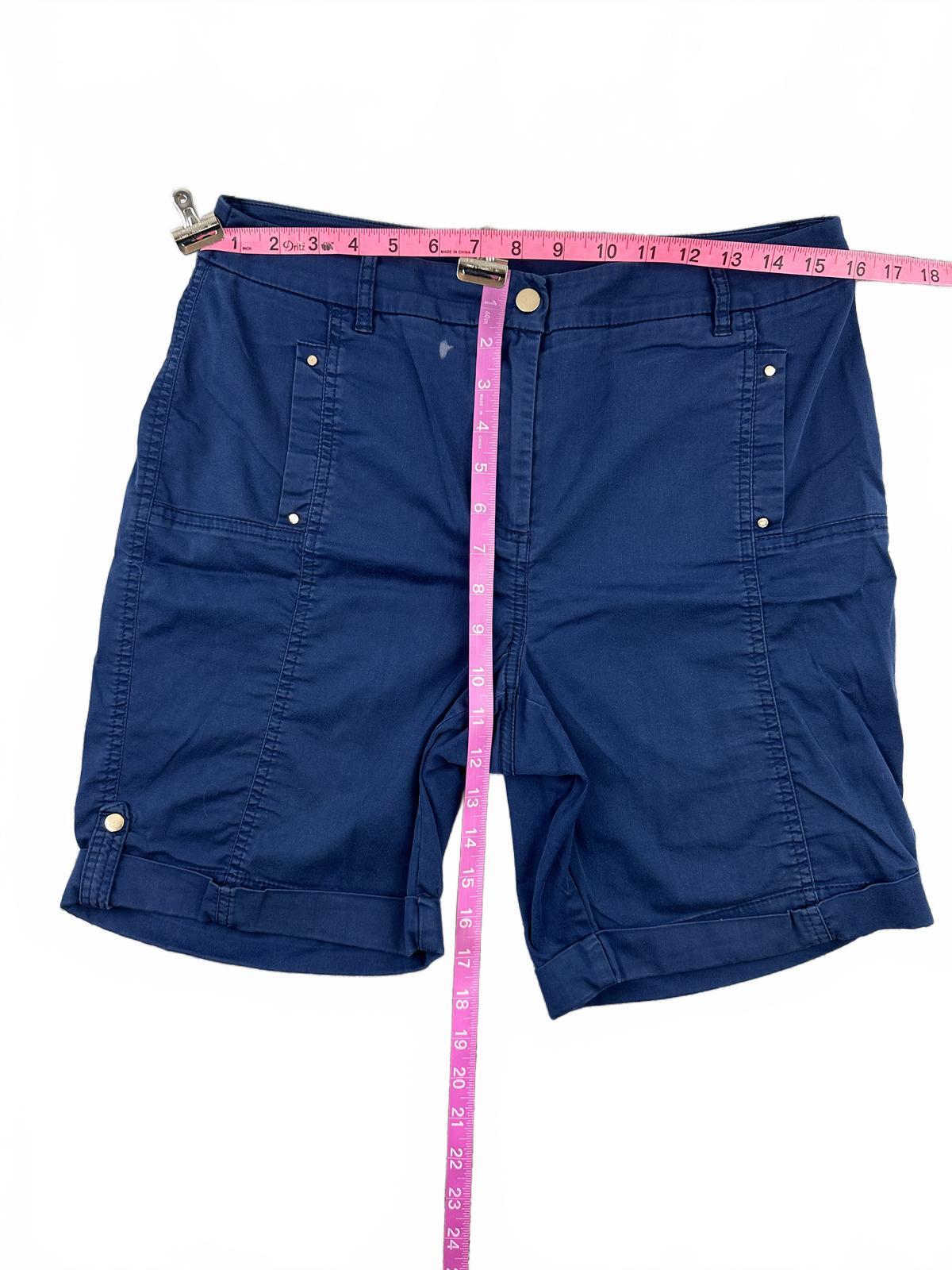 Chico's Petite Bermuda Shorts Navy Blue
