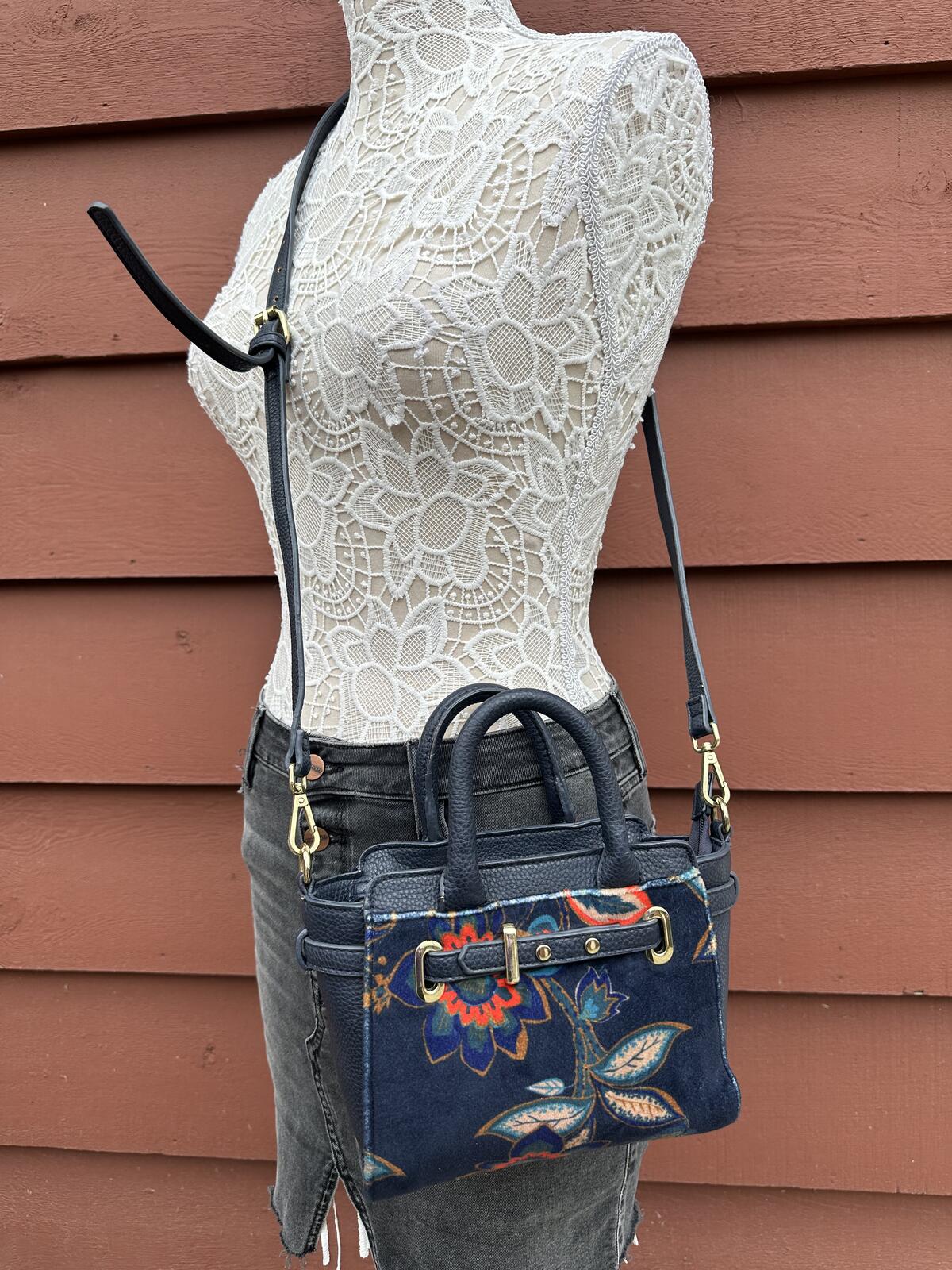 Floral Embroidered Mini Crossbody Bag