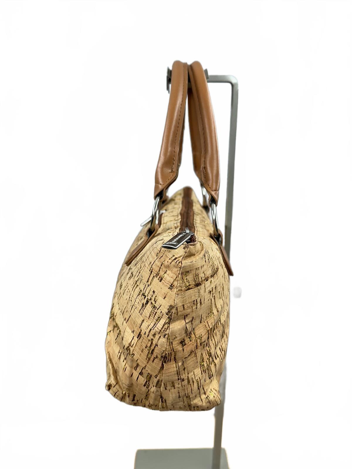 Amazon Natural Cork and Brown Handle Cooler Shoulder Bag