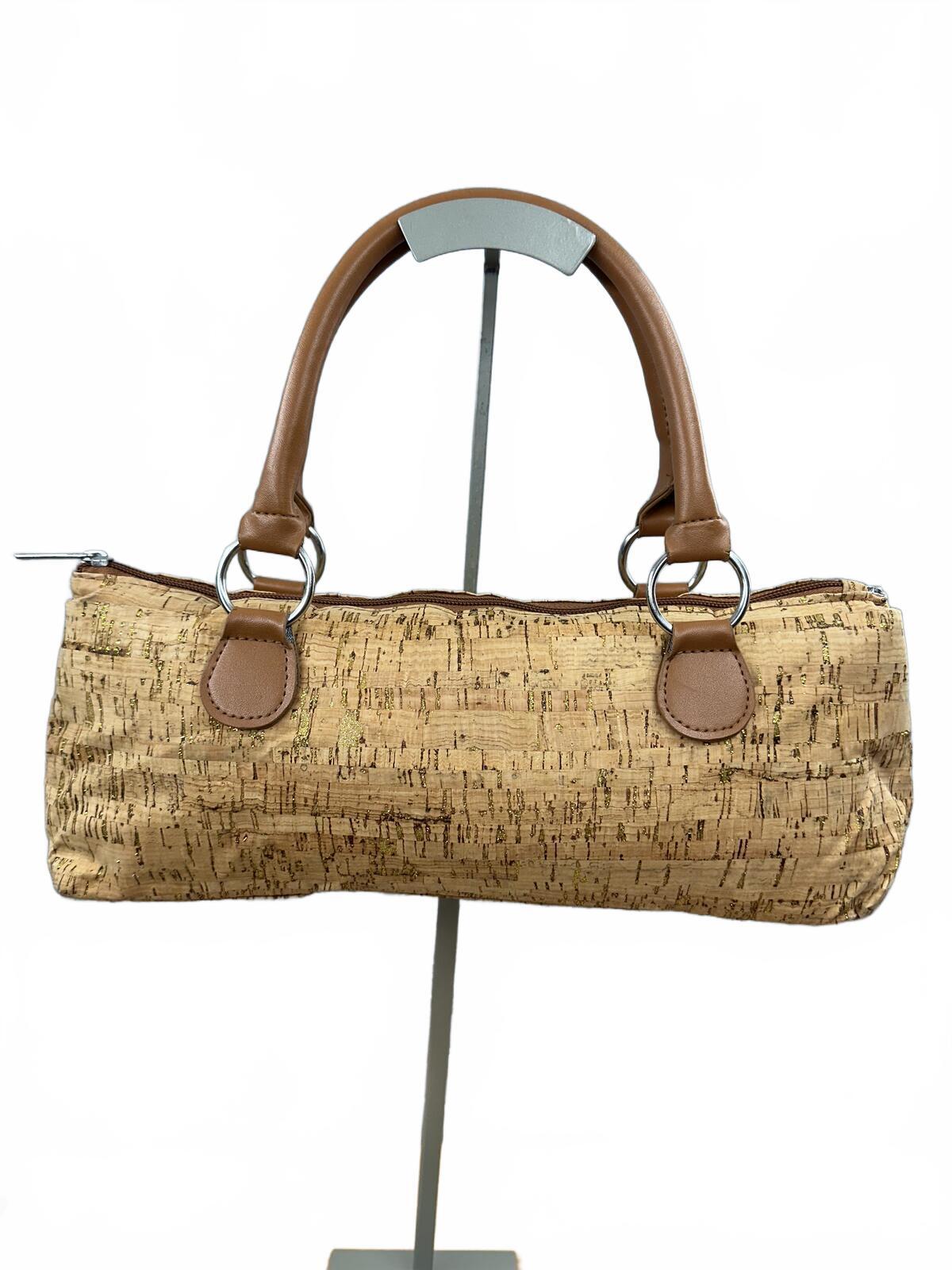Amazon Natural Cork and Brown Handle Cooler Shoulder Bag