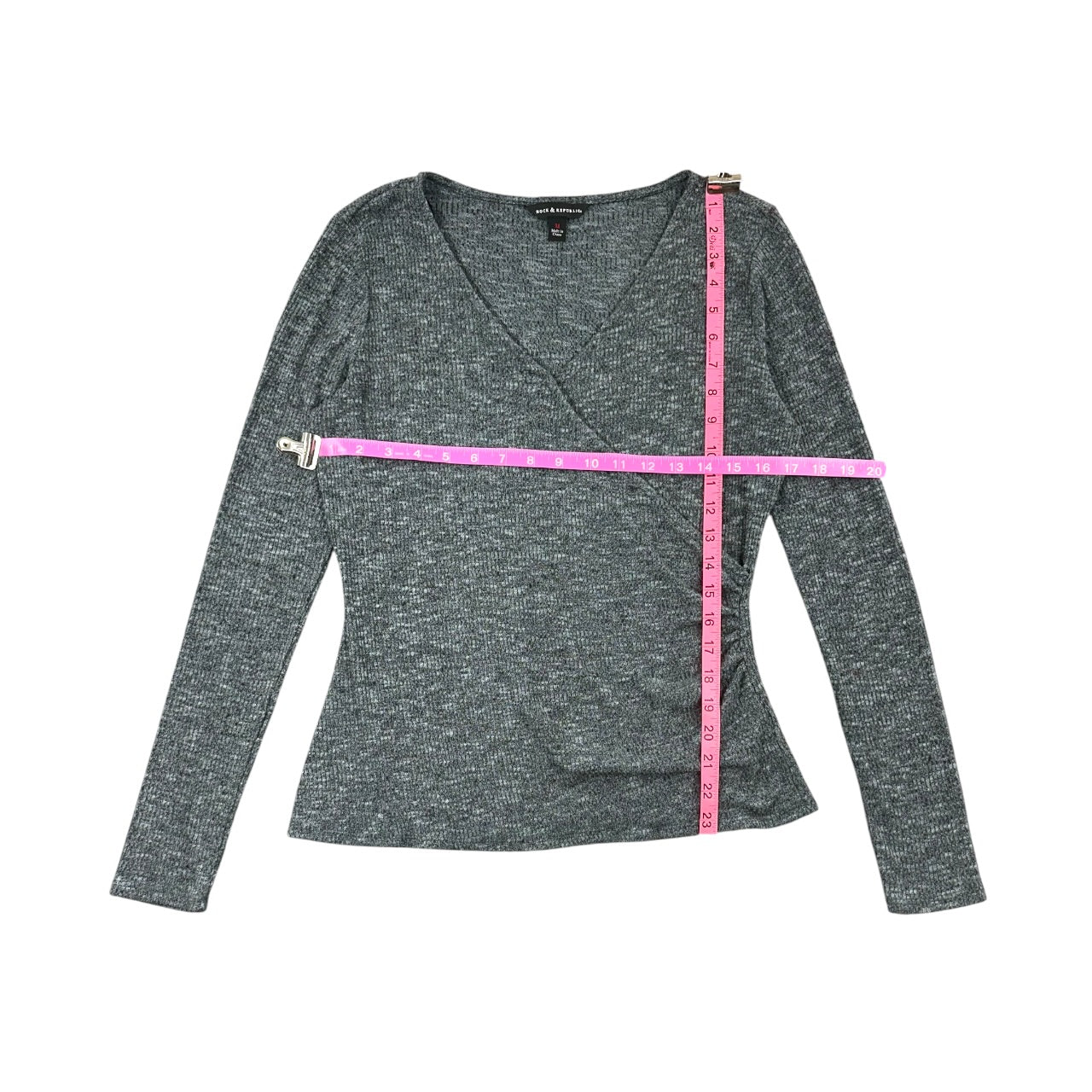 Rock & Republic Long Sleeve Wrap Top