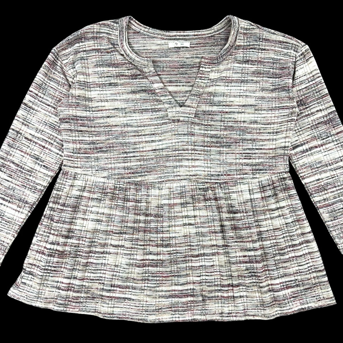 Maurices Spacedye Babydoll Long Sleeve Tee