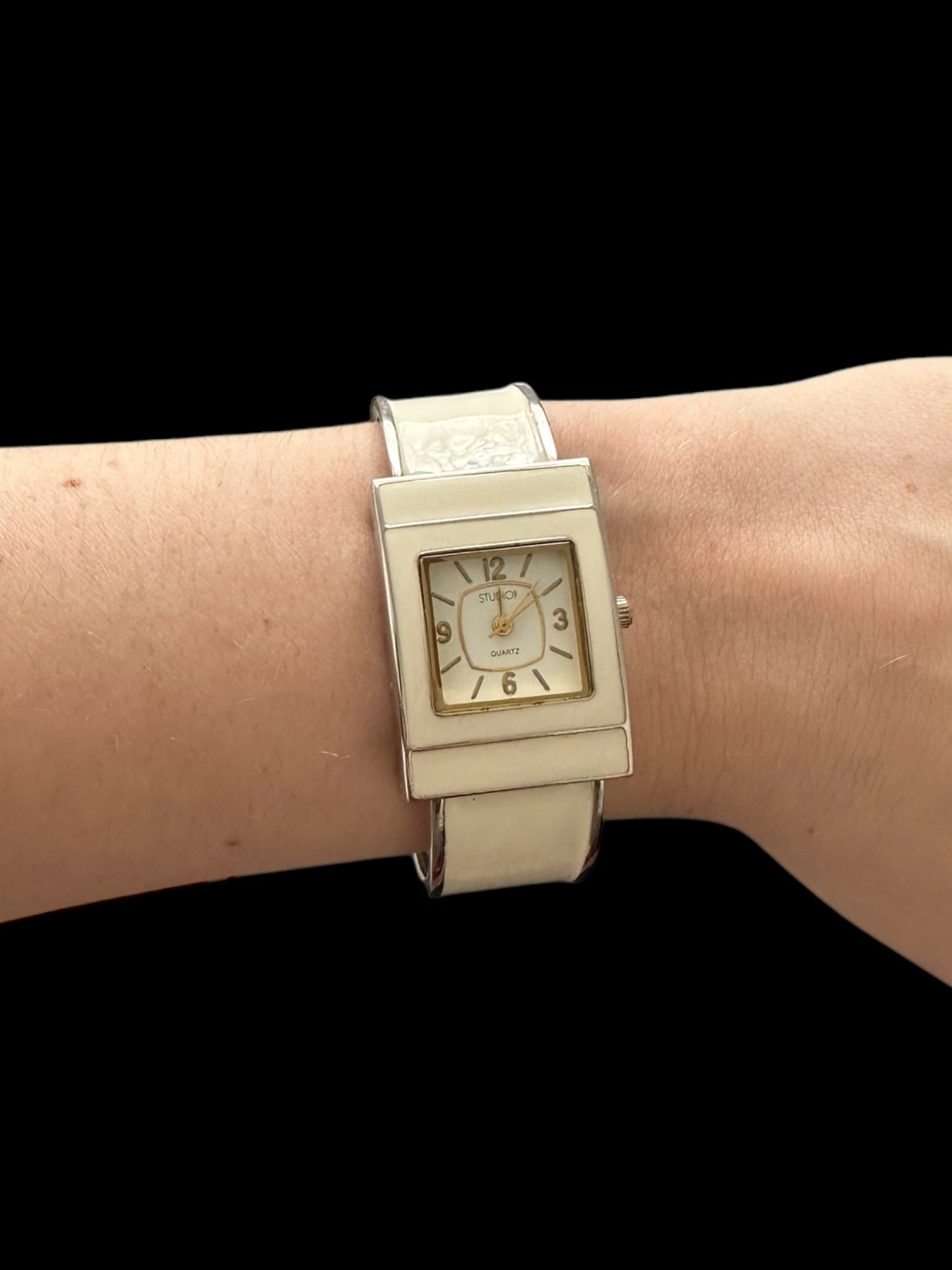 Vintage White Enamel Inlay Watch