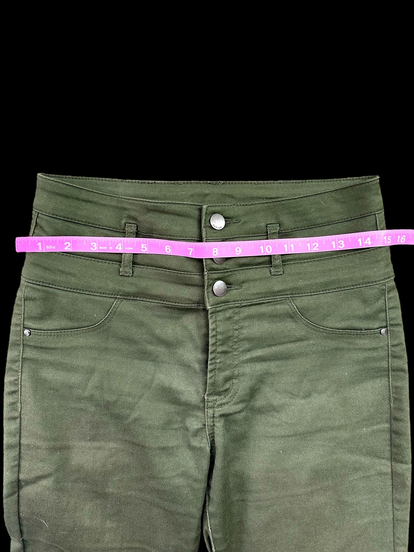 Refuge High Waisted Green Skinny Jean