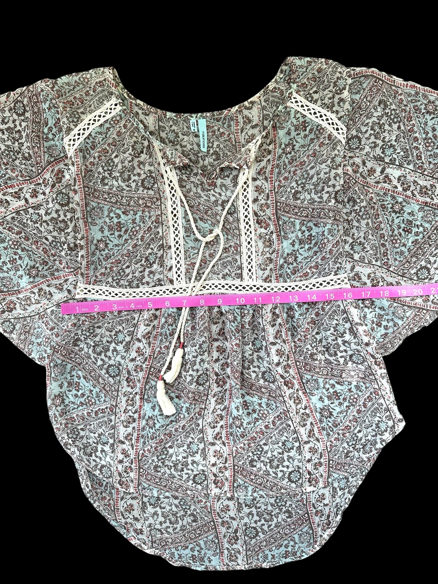 Maurices Flowy Boho Sheer Blouse