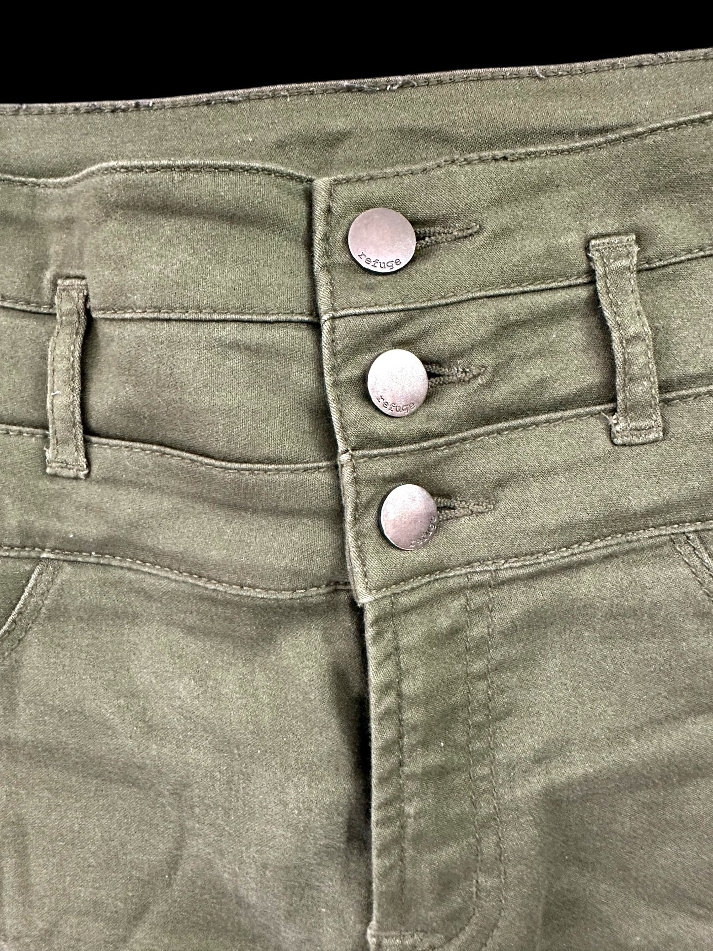 Refuge High Waisted Green Skinny Jean