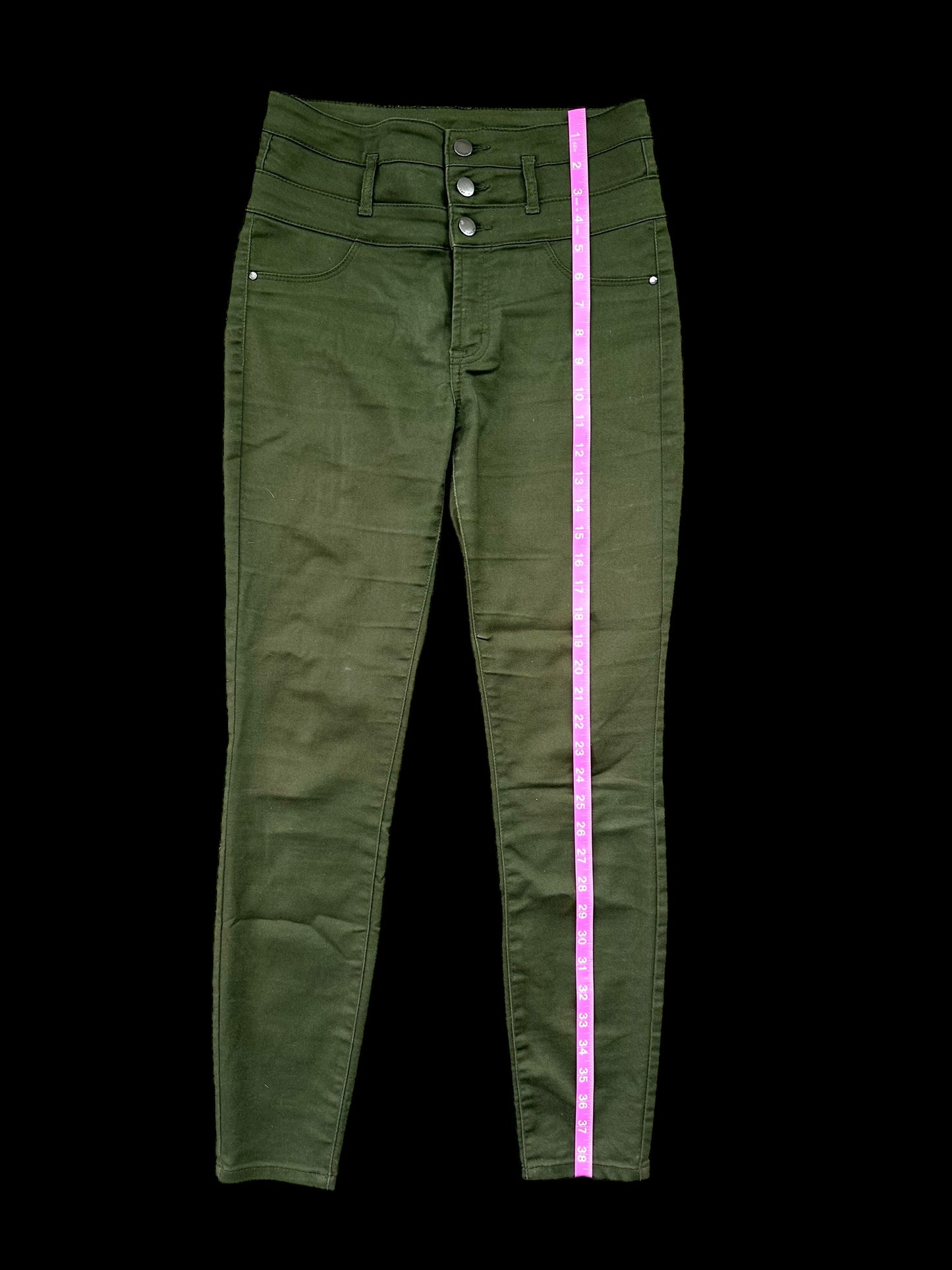 Refuge High Waisted Green Skinny Jean