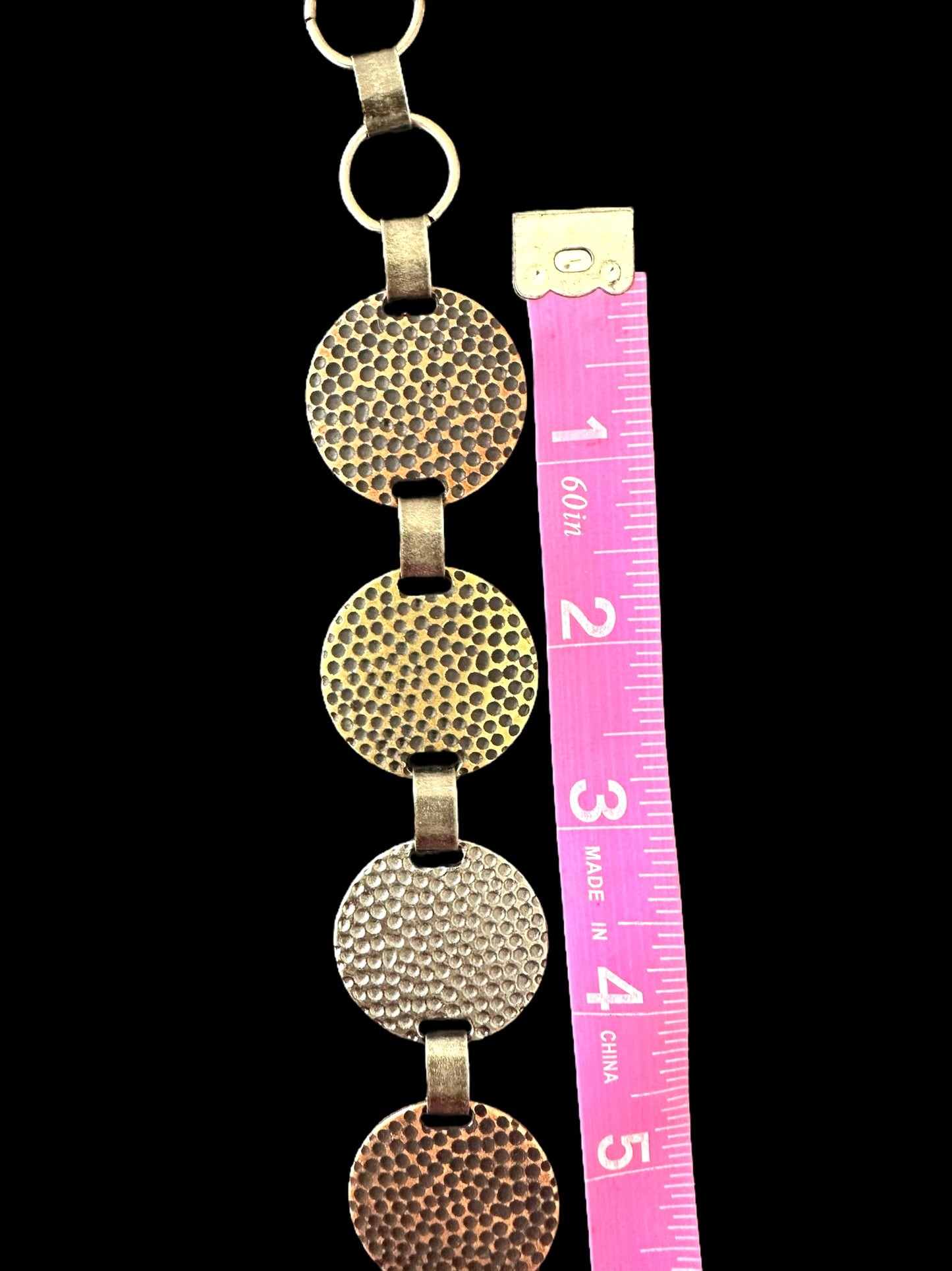 Multi Colored Hammered Metal Belt