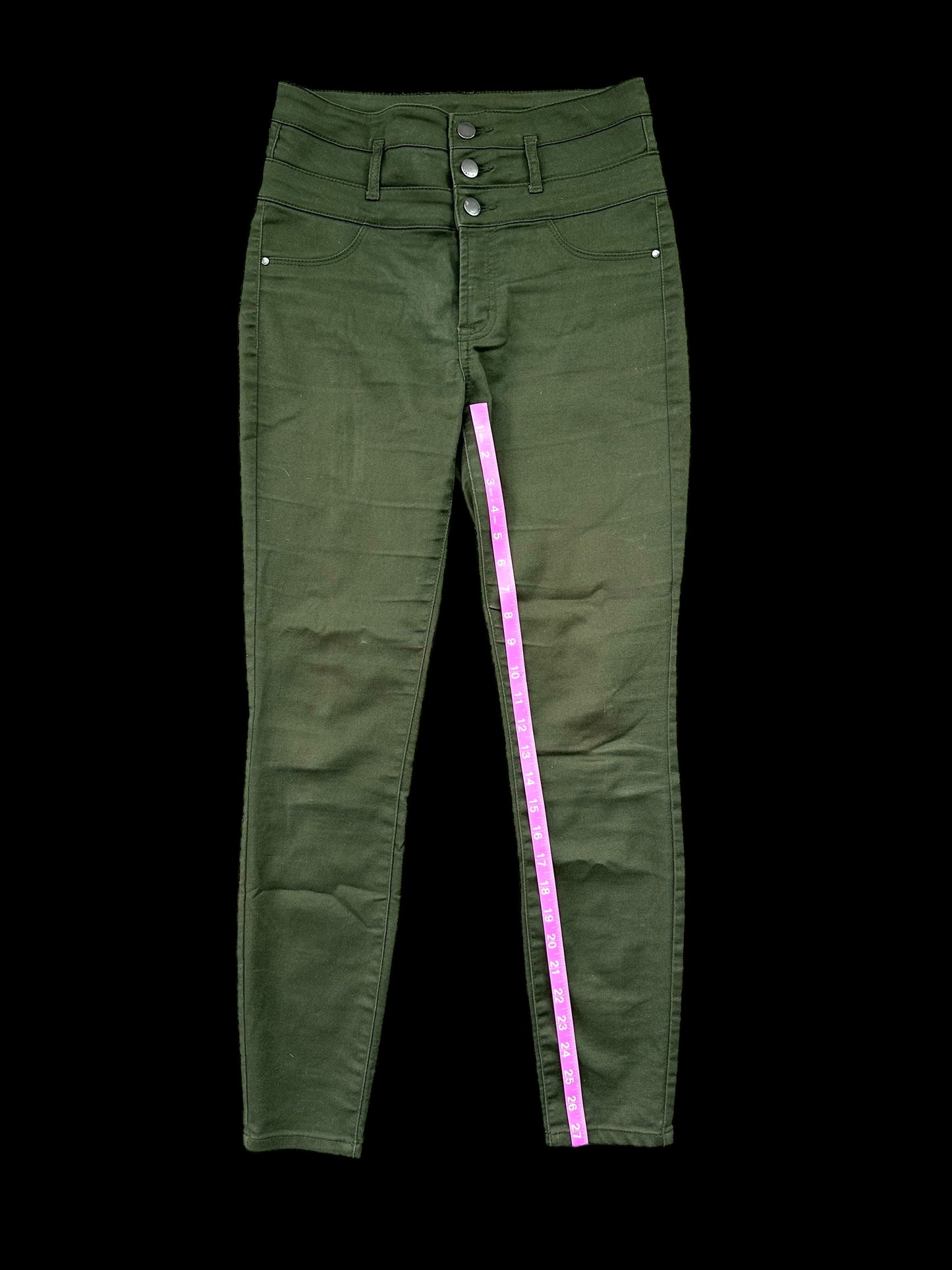 Refuge High Waisted Green Skinny Jean
