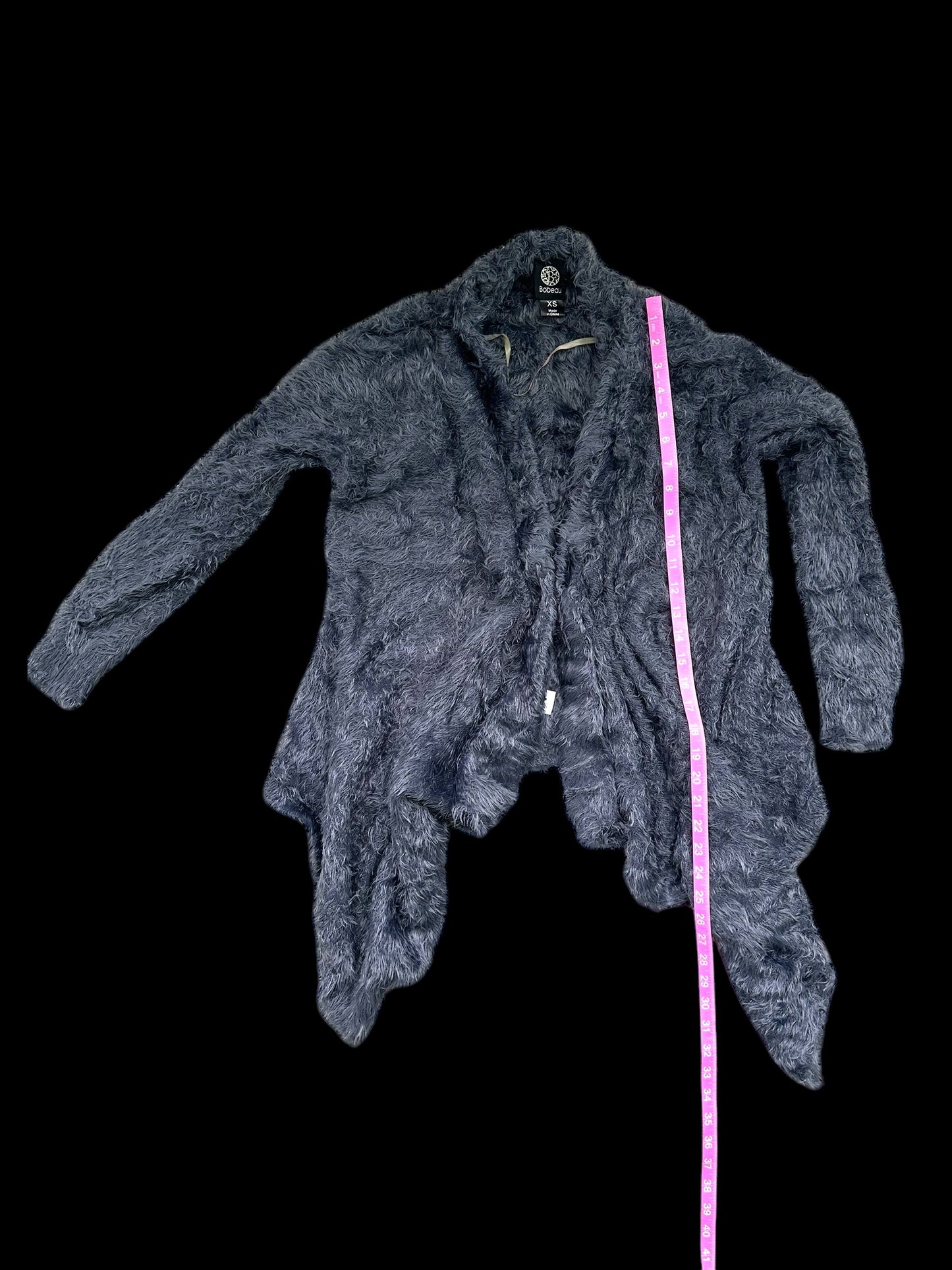 Bobeau Faux Fur Grey Cardigan