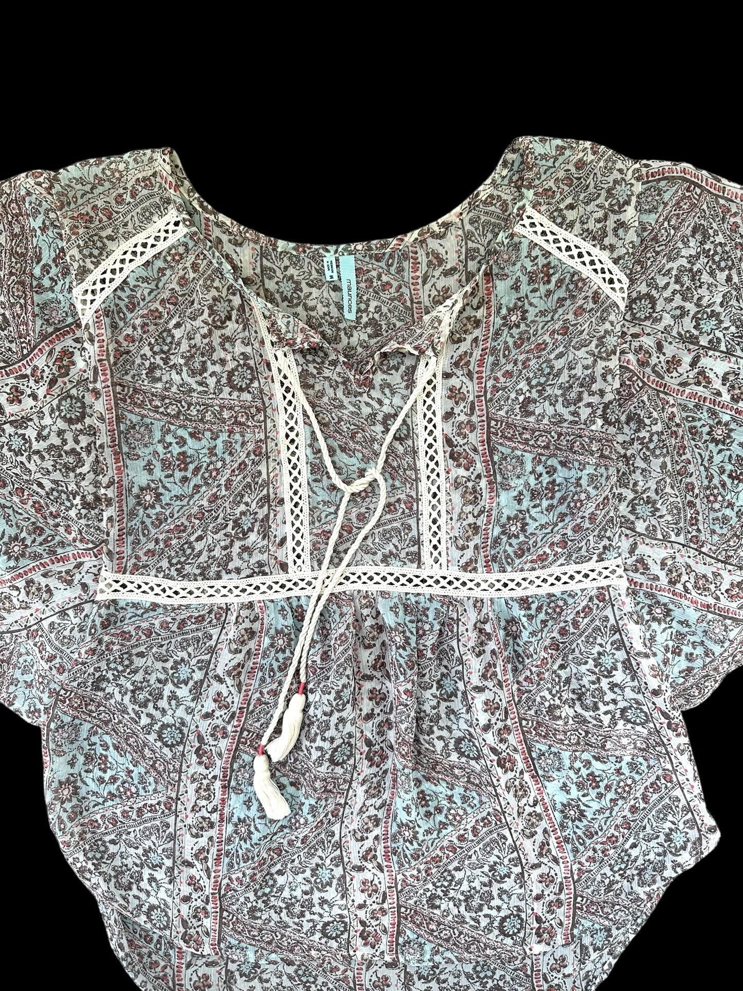 Maurices Flowy Boho Sheer Blouse