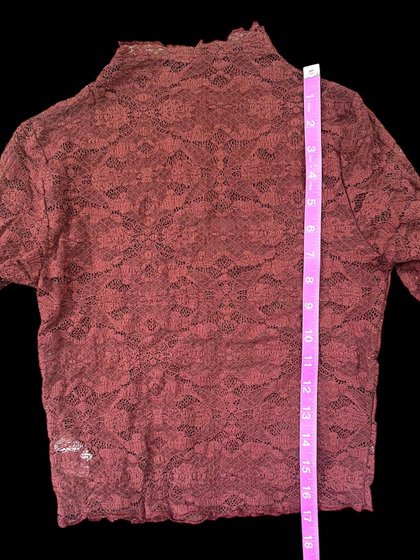 Sheer Lace Mock Neck Sweater