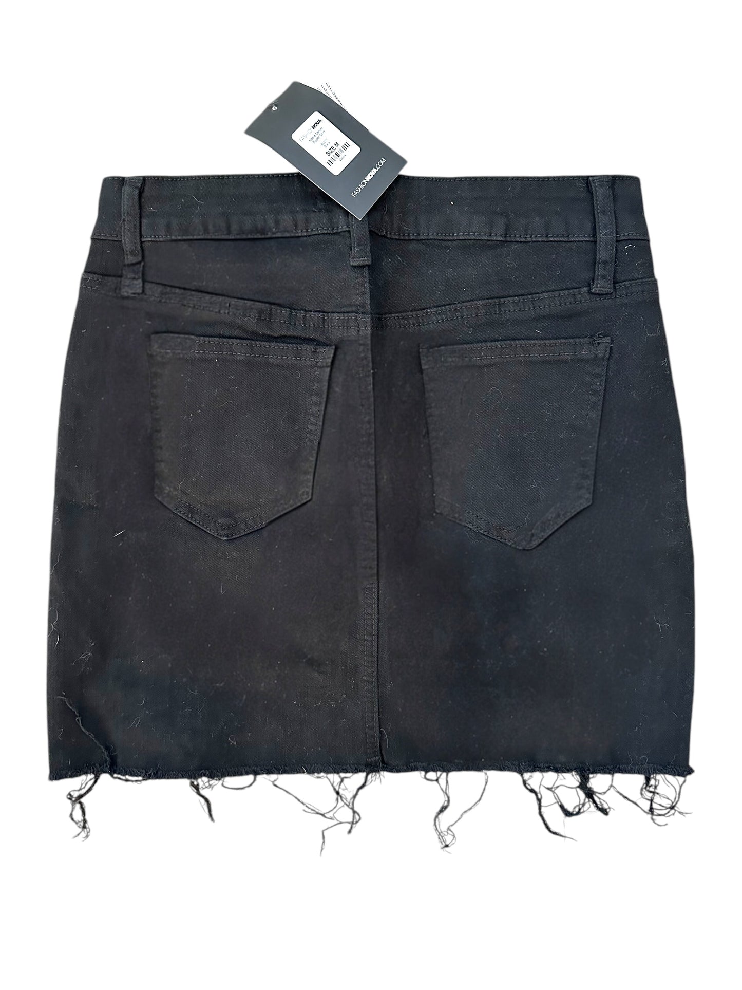 Fashion Nova Double Zipper Black Distressed Skirt New With Tags