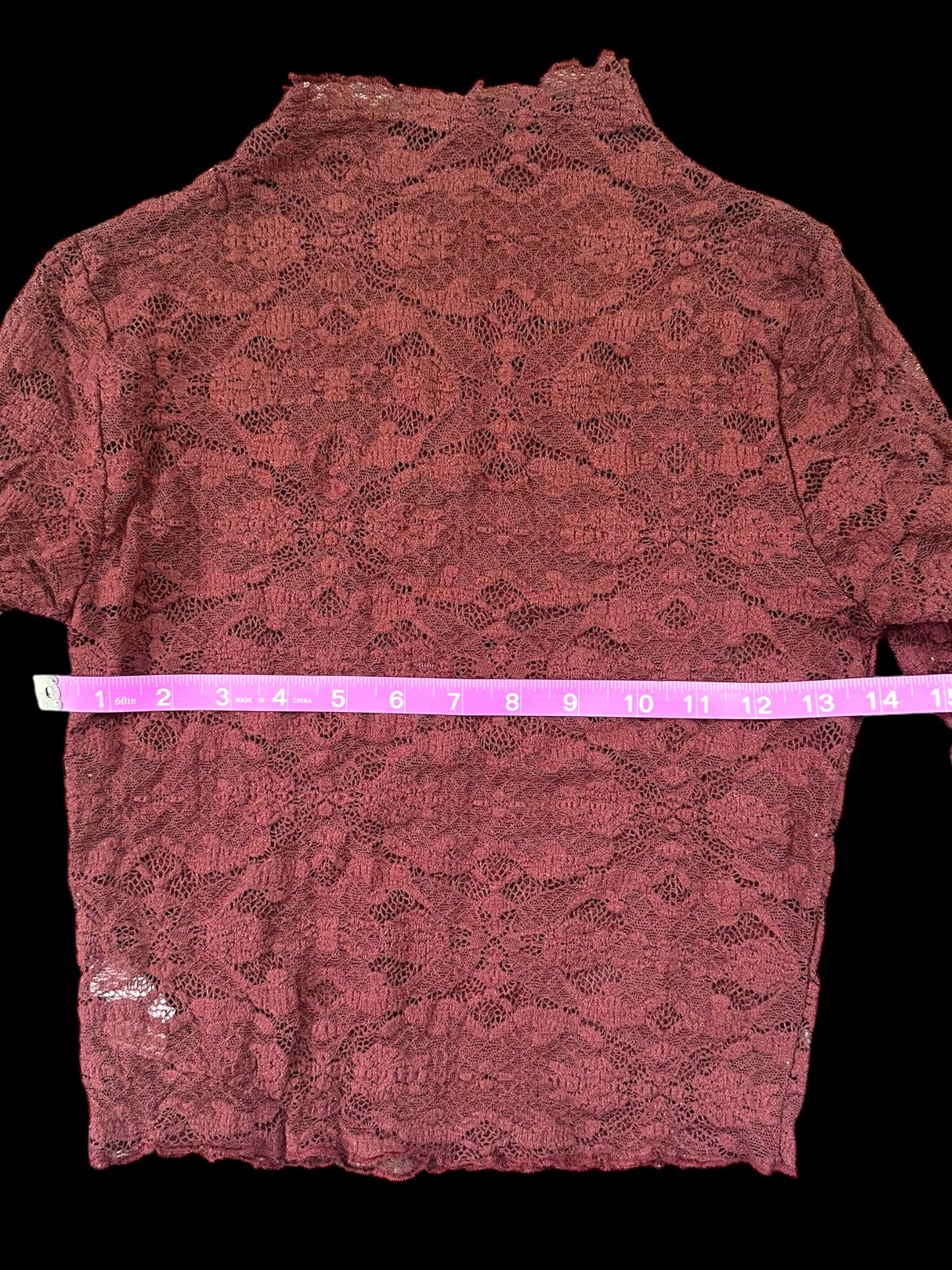 Sheer Lace Mock Neck Sweater