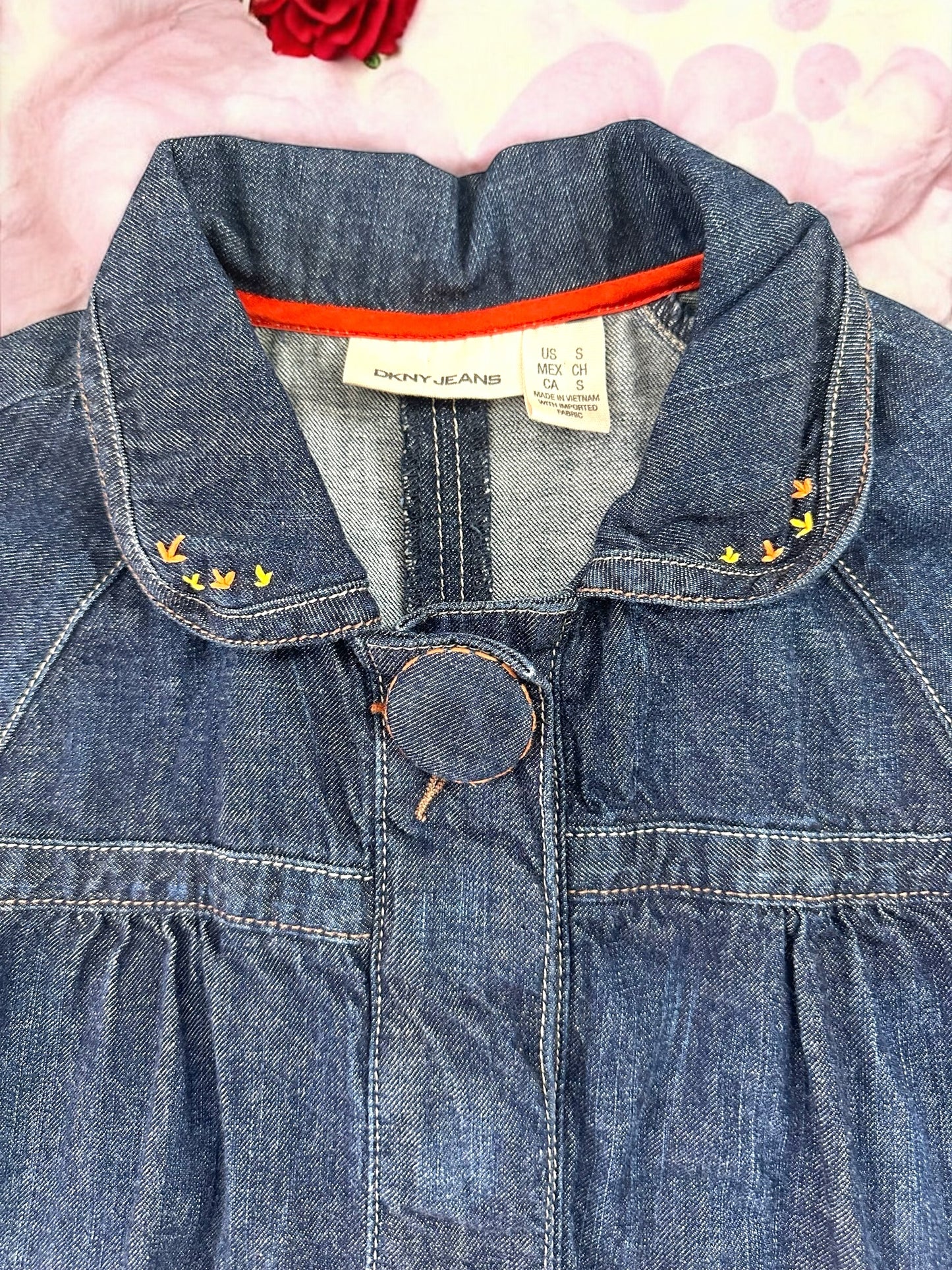 DKNY Jeans Denim Jacket with Custom Embroidery