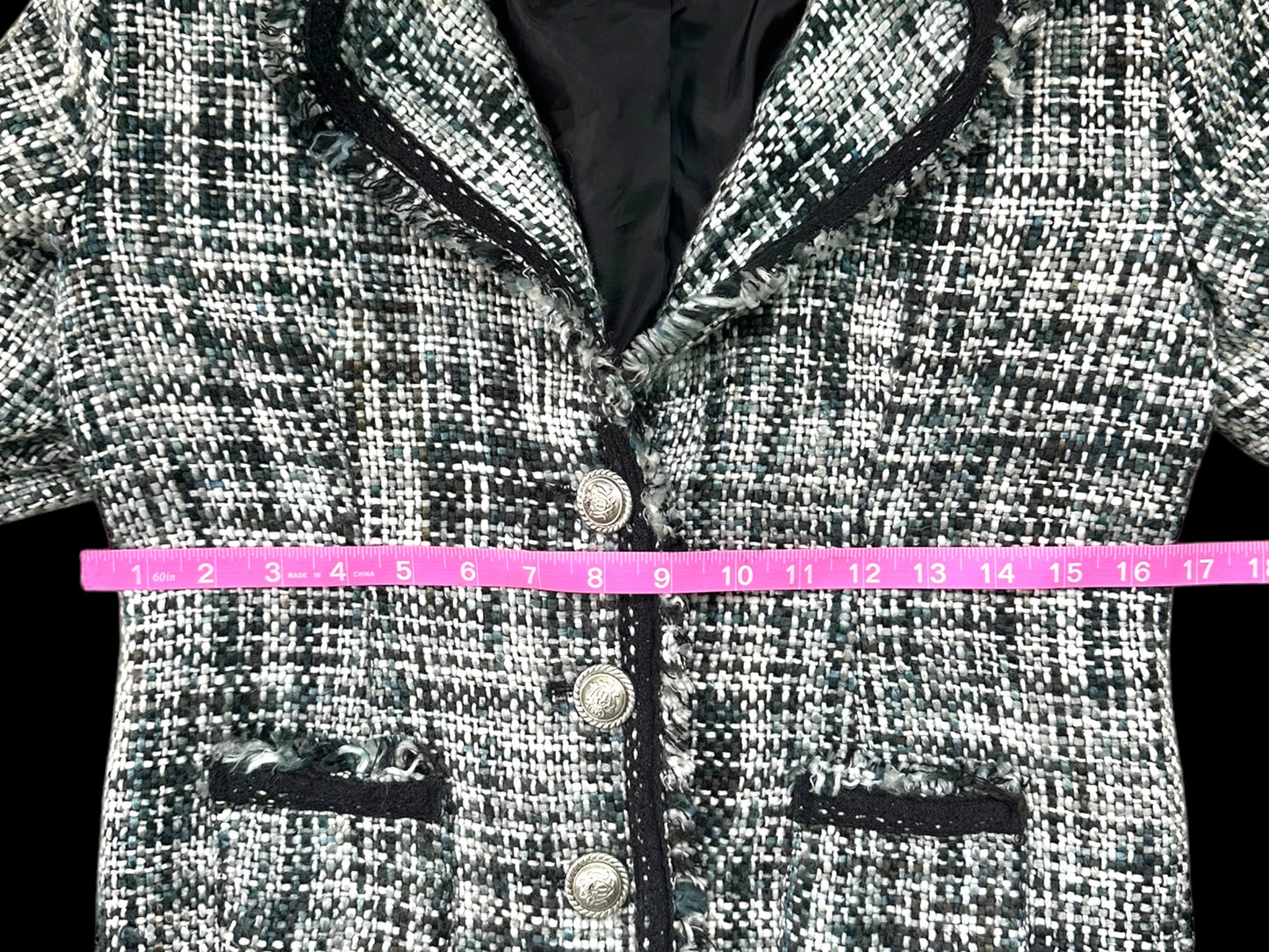 Say What? Black and White Tweed Blazer