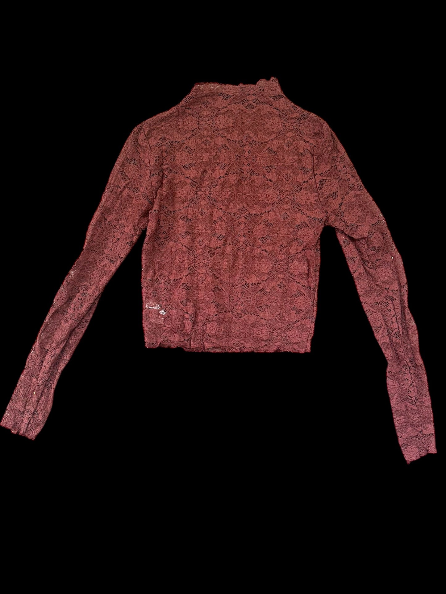 Sheer Lace Mock Neck Sweater