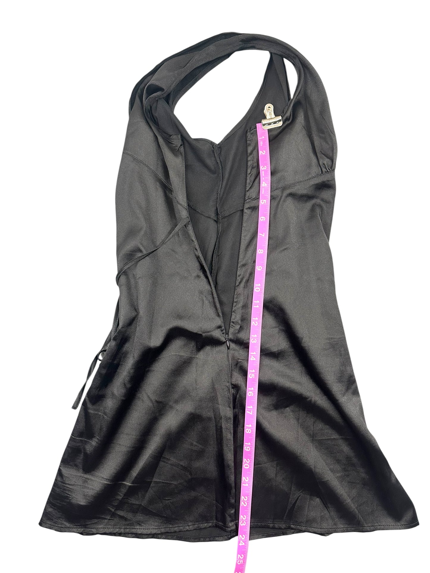 Black Silky Satin Slip Dress